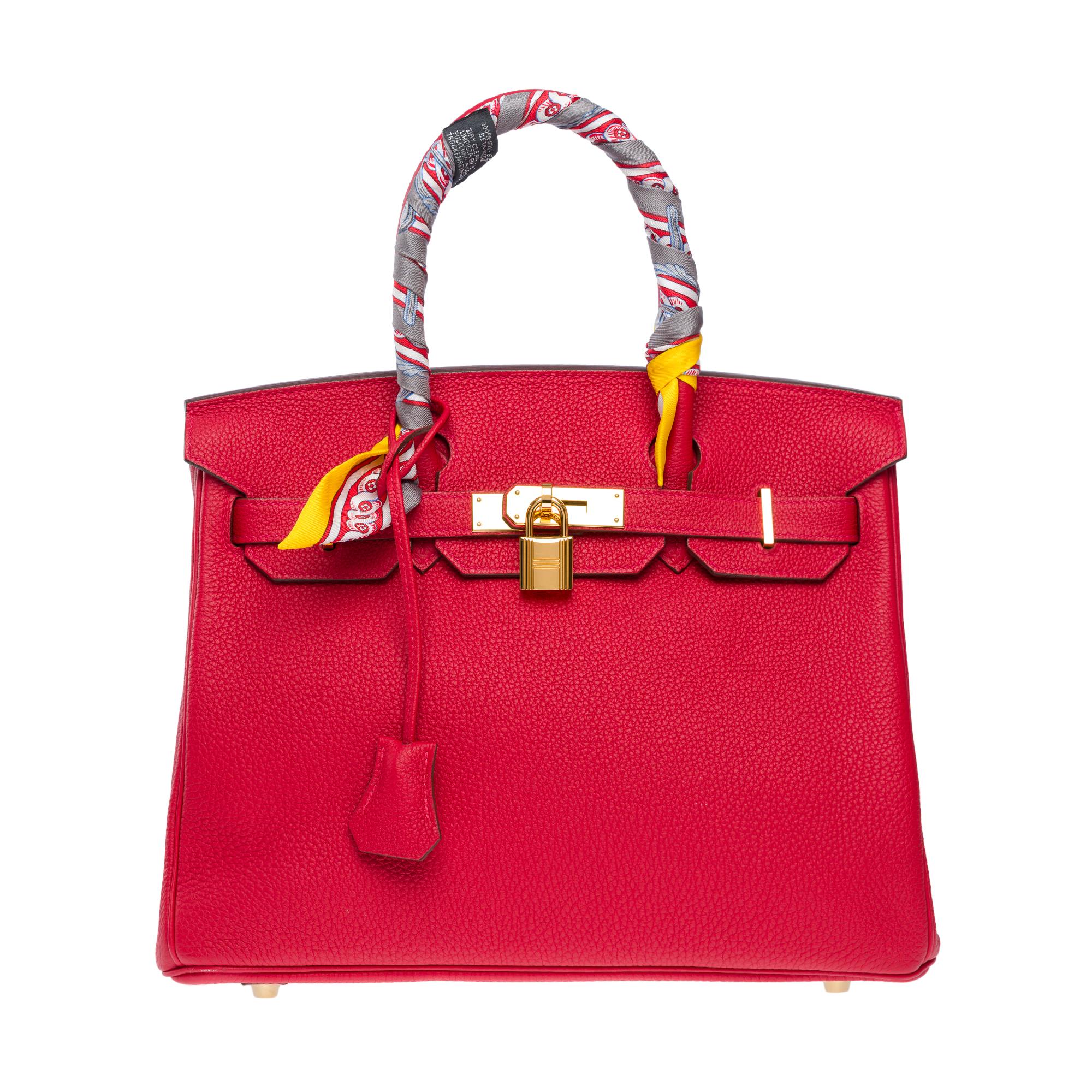 Red Amazing Hermès Birkin 30 handbag in Rouge Casaque Togo leather, GHW