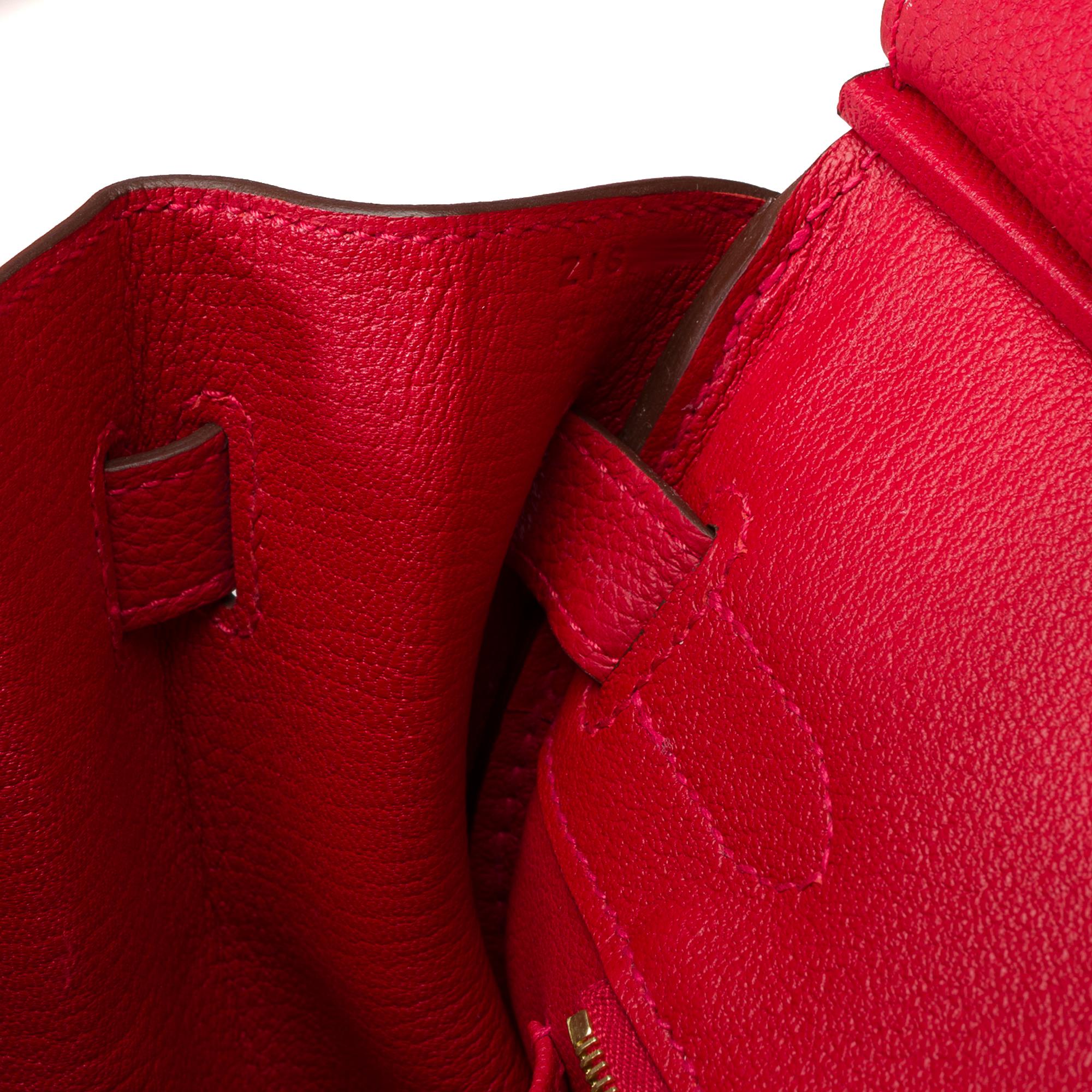 Amazing Hermès Birkin 30 handbag in Rouge Casaque Togo leather, GHW 3