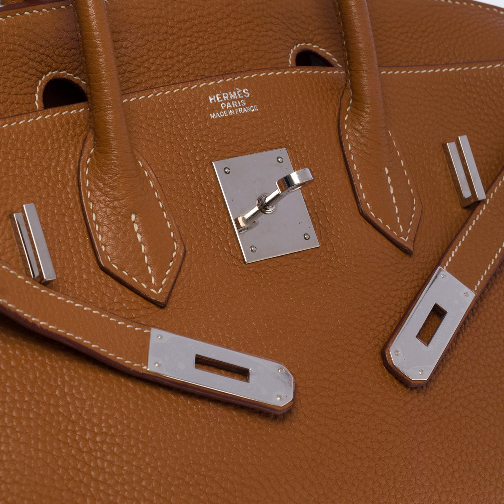 Brown Amazing Hermès Birkin 30 handbag in Togo Gold leather, SHW