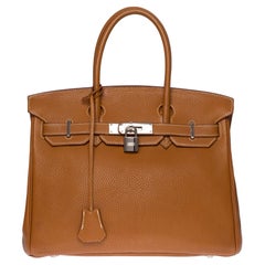 Amazing Hermès Birkin 30 handbag in Togo Gold leather, SHW