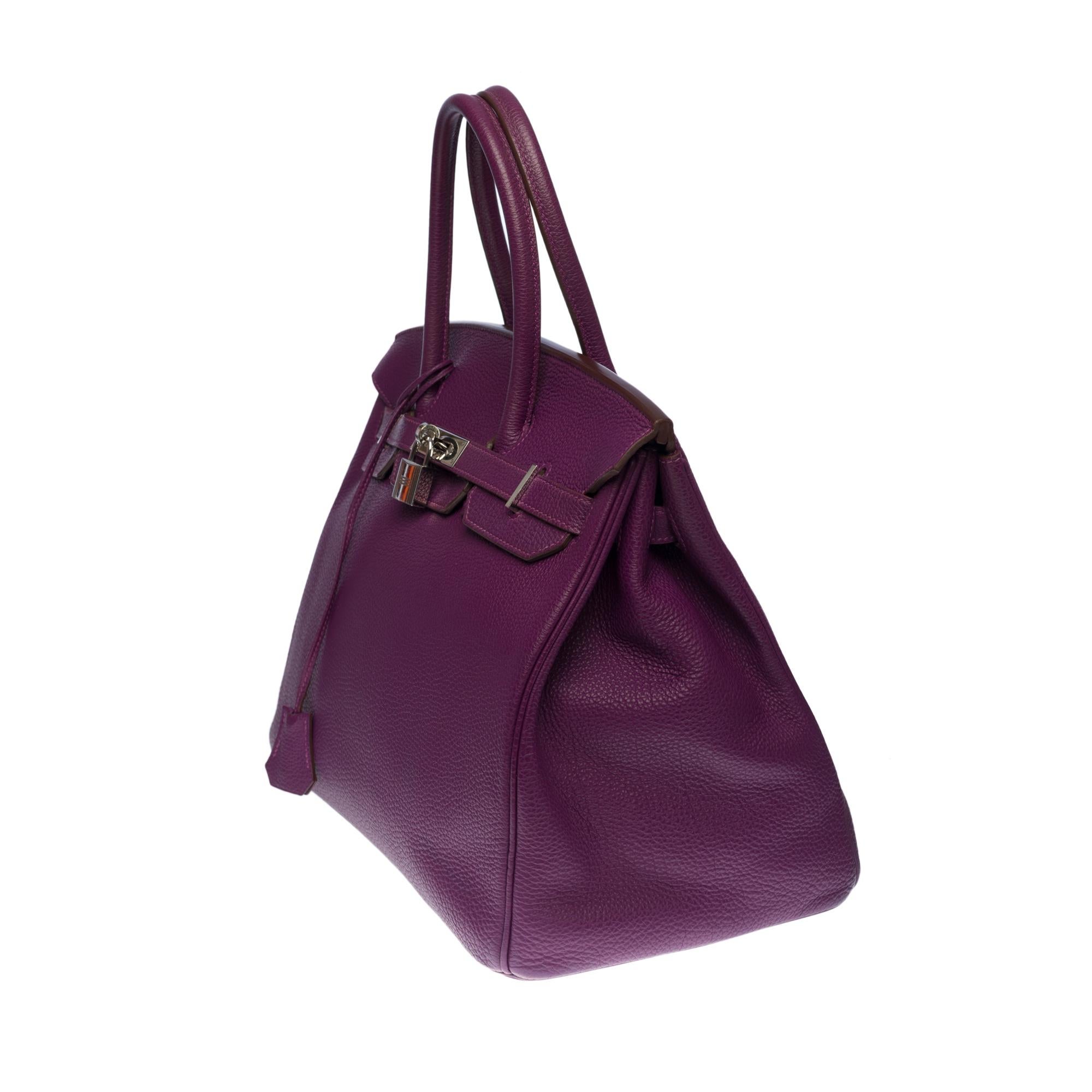 Black Amazing Hermès Birkin 35 handbag in Anémone Togo leather, SHW