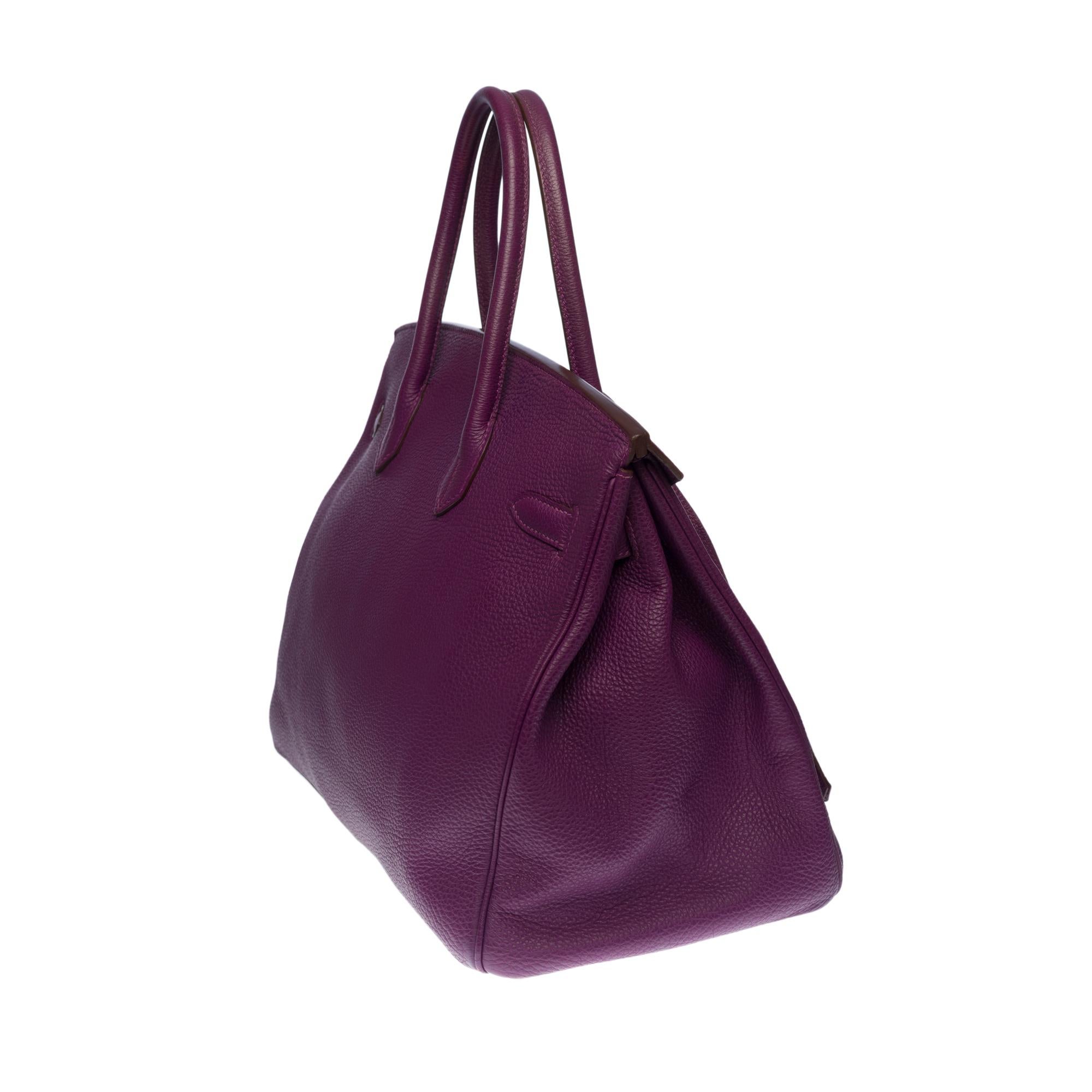 Amazing Hermès Birkin 35 handbag in Anémone Togo leather, SHW In Good Condition In Paris, IDF