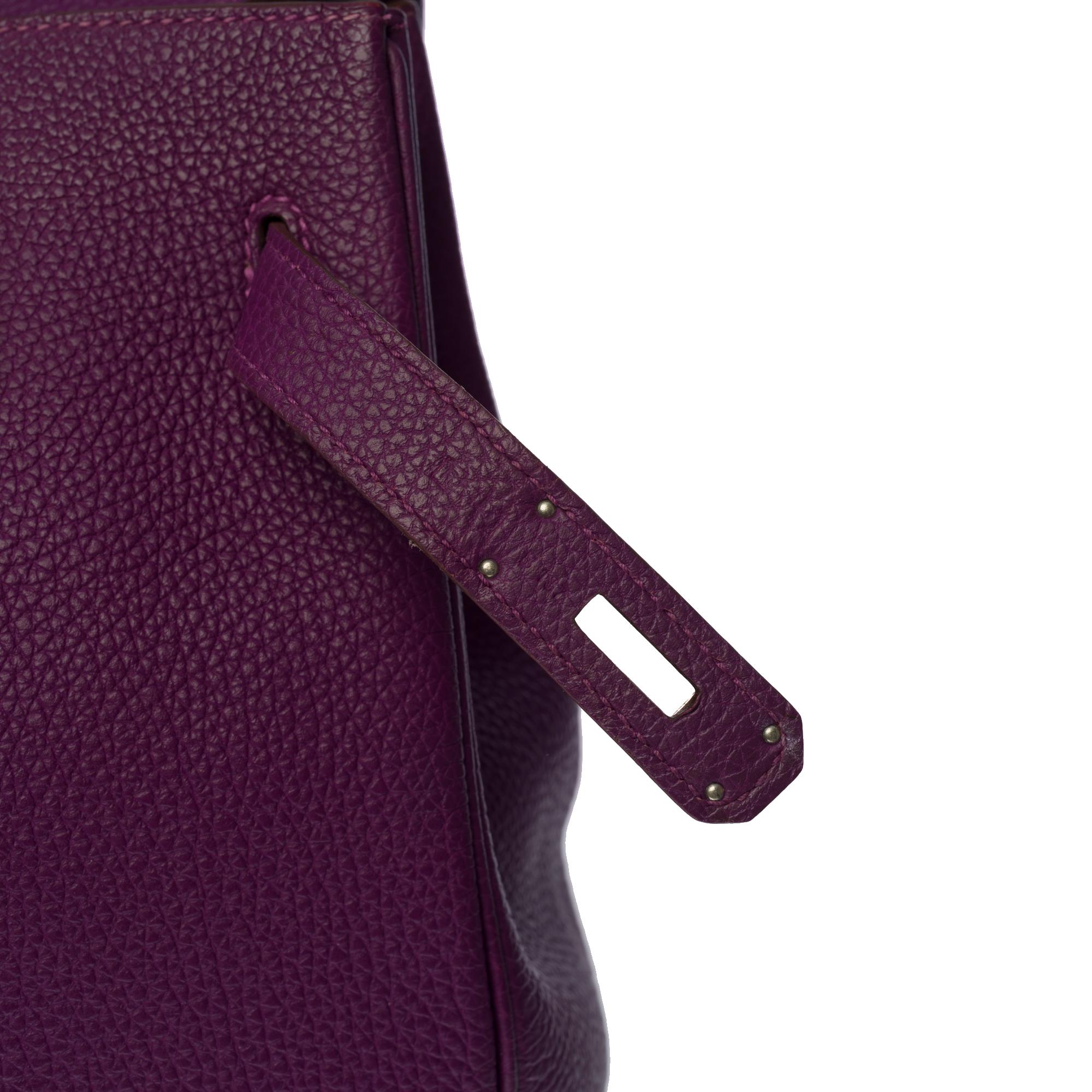 Amazing Hermès Birkin 35 handbag in Anémone Togo leather, SHW 1