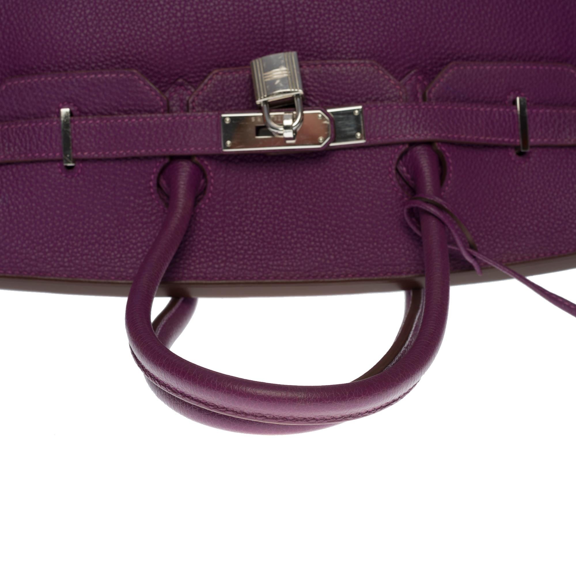 Amazing Hermès Birkin 35 handbag in Anémone Togo leather, SHW 3