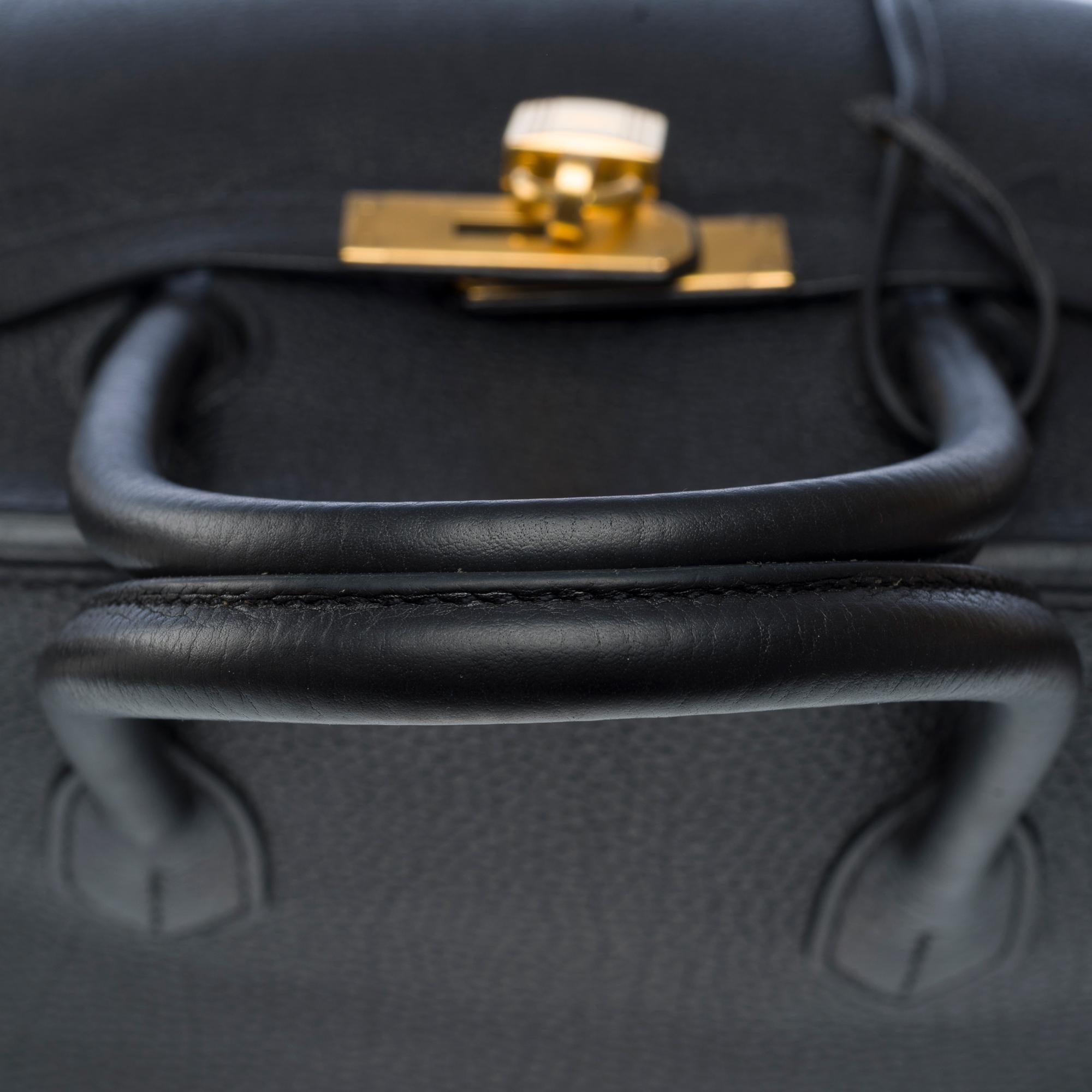 Amazing Hermès Birkin 35 handbag in Black Taurillon Clemence leather, GHW For Sale 7