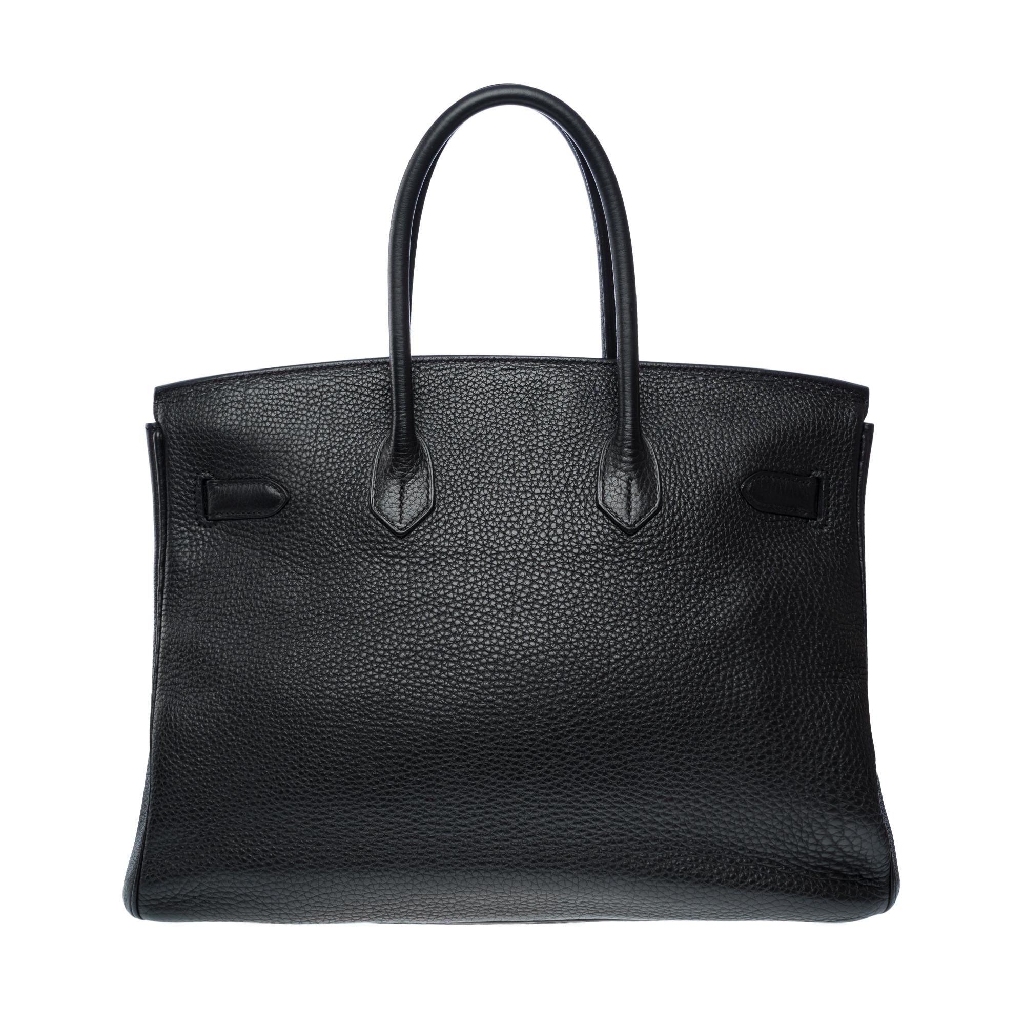 Amazing Hermès Birkin 35 handbag in Black Taurillon Clemence leather, GHW For Sale 1