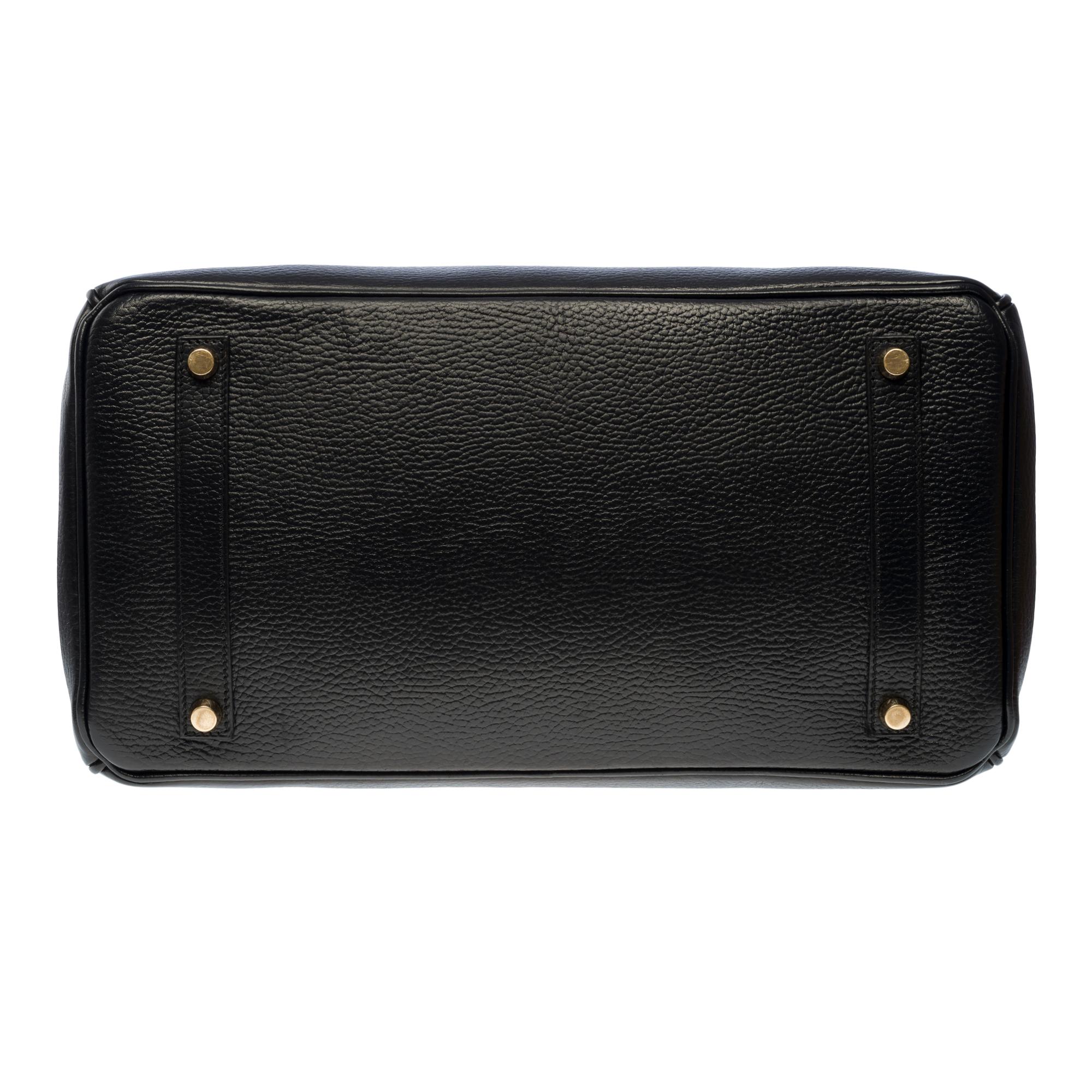 Amazing Hermès Birkin 35 handbag in black Togo leather, GHW 6
