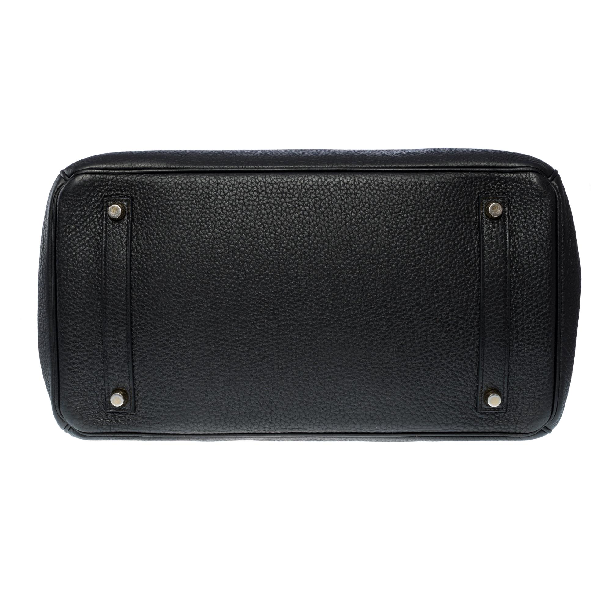 Amazing Hermès Birkin 35 handbag in black Togo leather, GHW 5