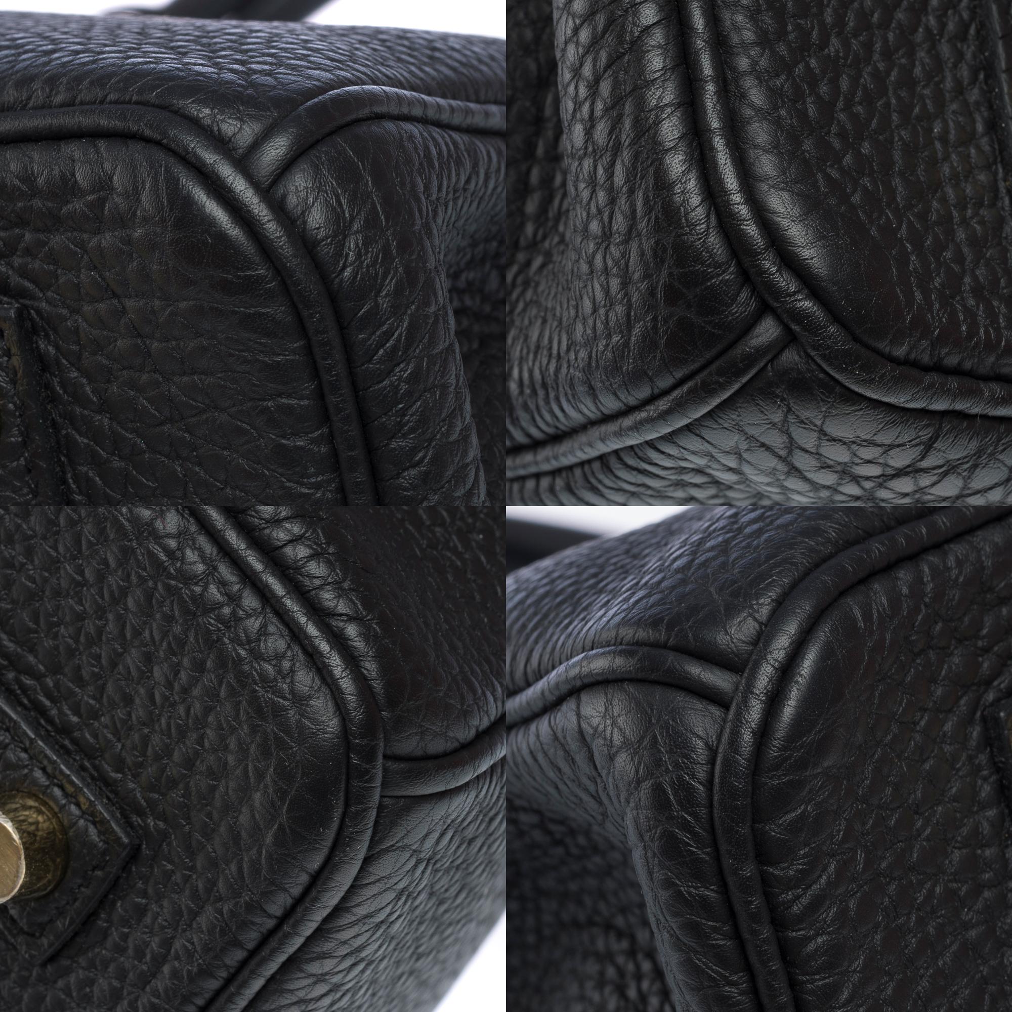 Amazing Hermès Birkin 35 handbag in black Togo leather, GHW 7