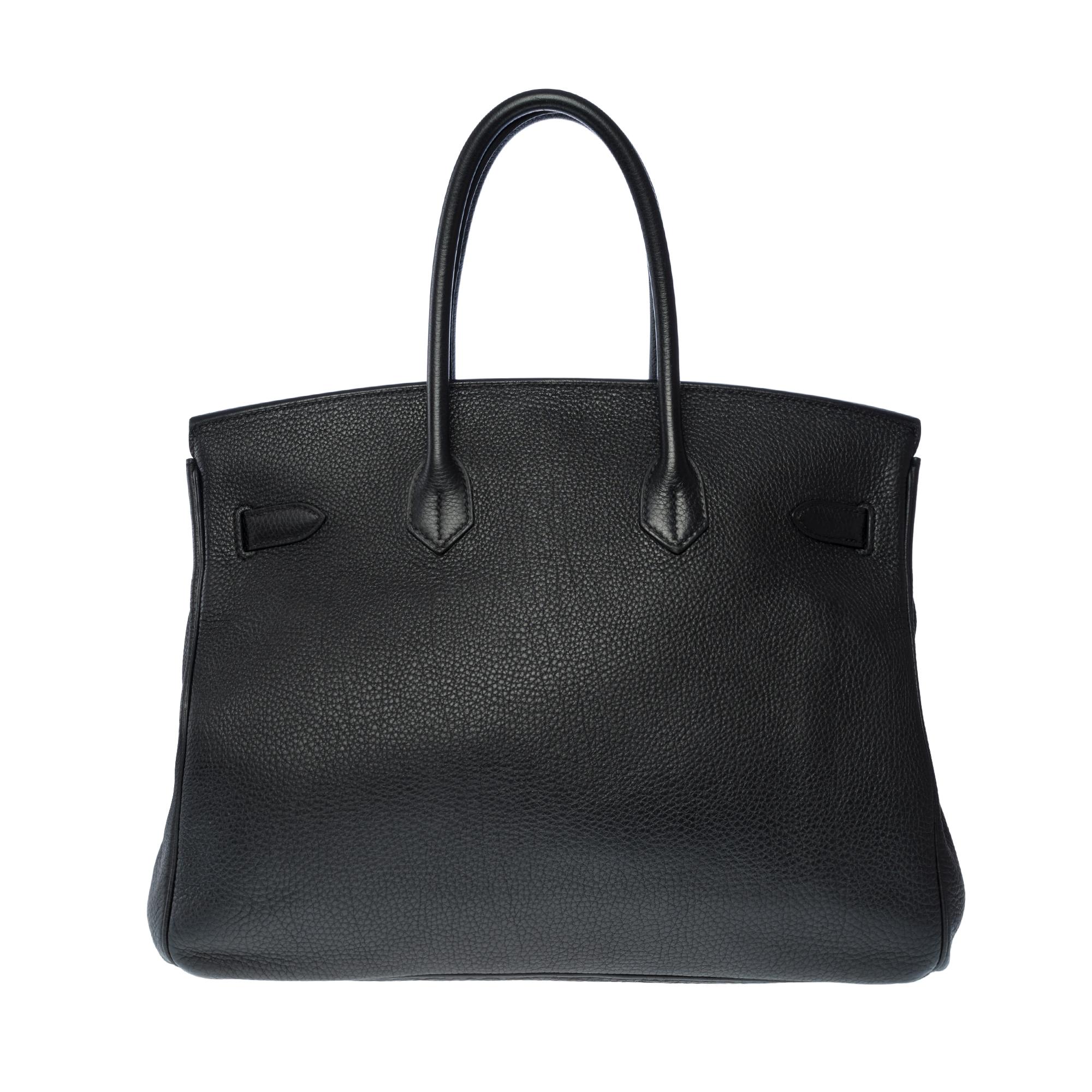 Black Amazing Hermès Birkin 35 handbag in black Togo leather, GHW