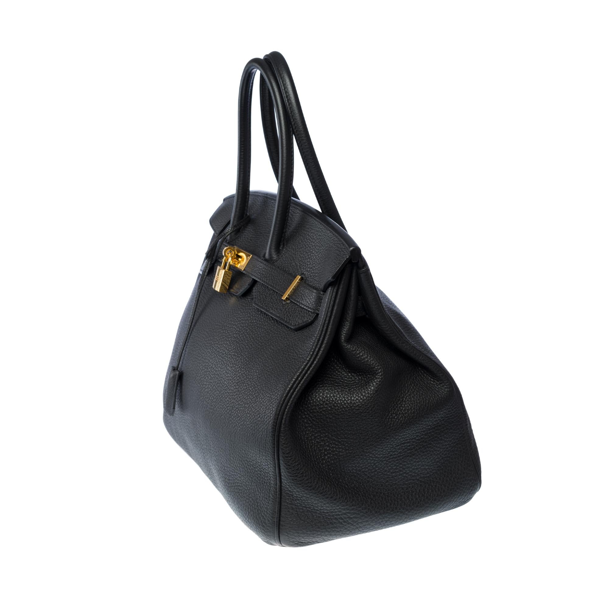 Amazing Hermès Birkin 35 handbag in black Togo leather, GHW In Good Condition In Paris, IDF
