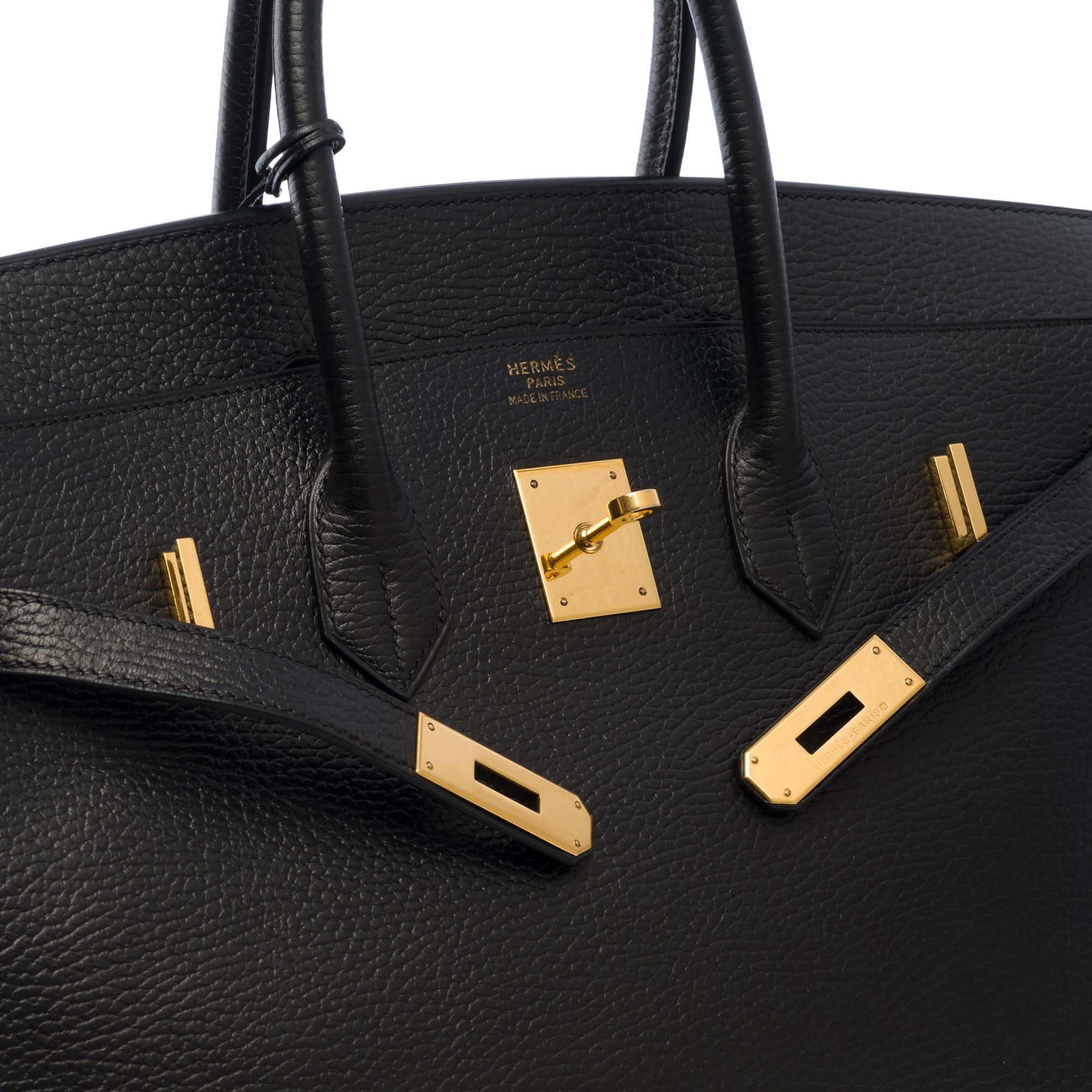 Amazing Hermès Birkin 35 handbag in black Togo leather, GHW 1