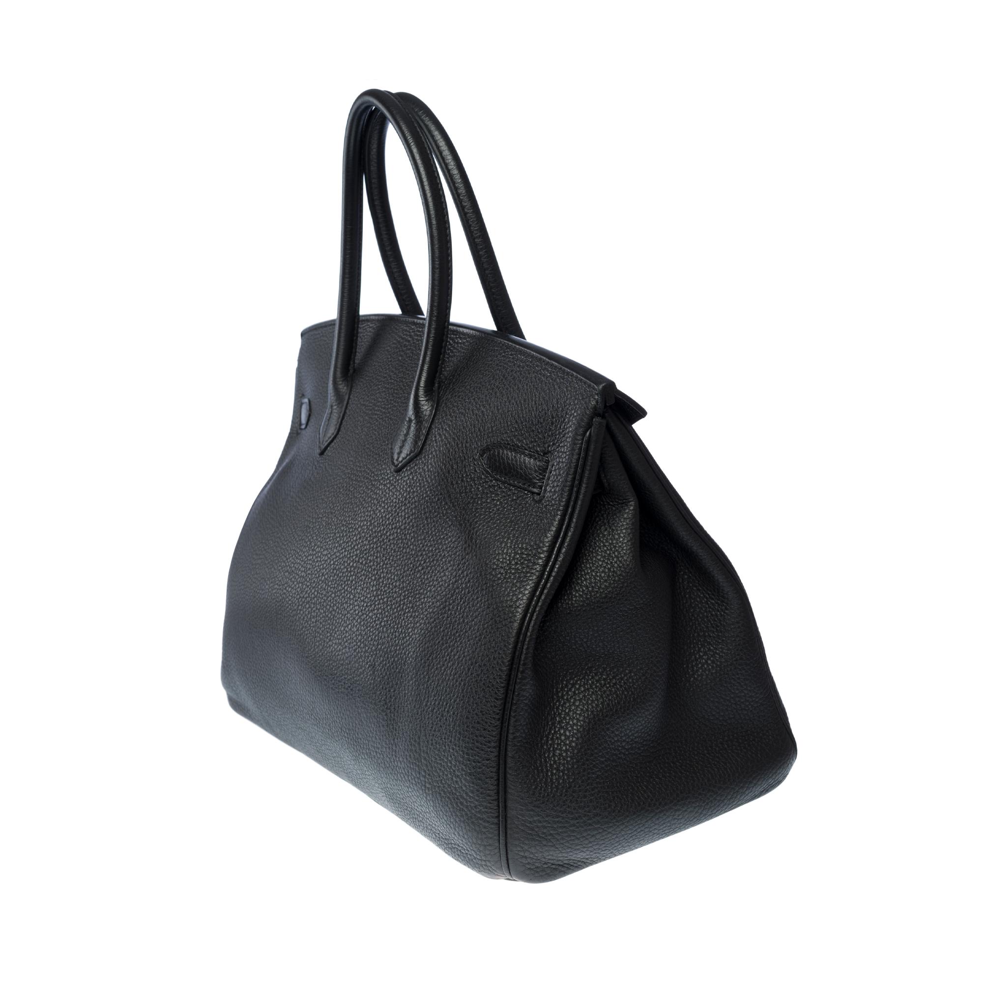 Women's or Men's Amazing Hermès Birkin 35 handbag in black Togo leather, GHW