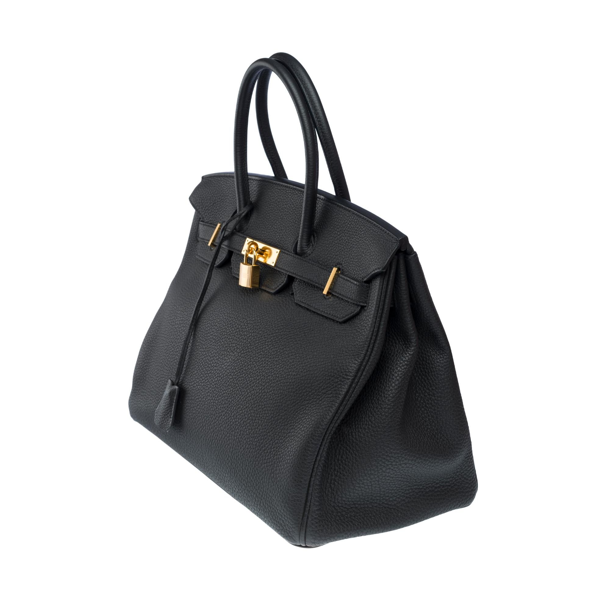 Women's or Men's Amazing Hermès Birkin 35 handbag in black Togo leather, GHW