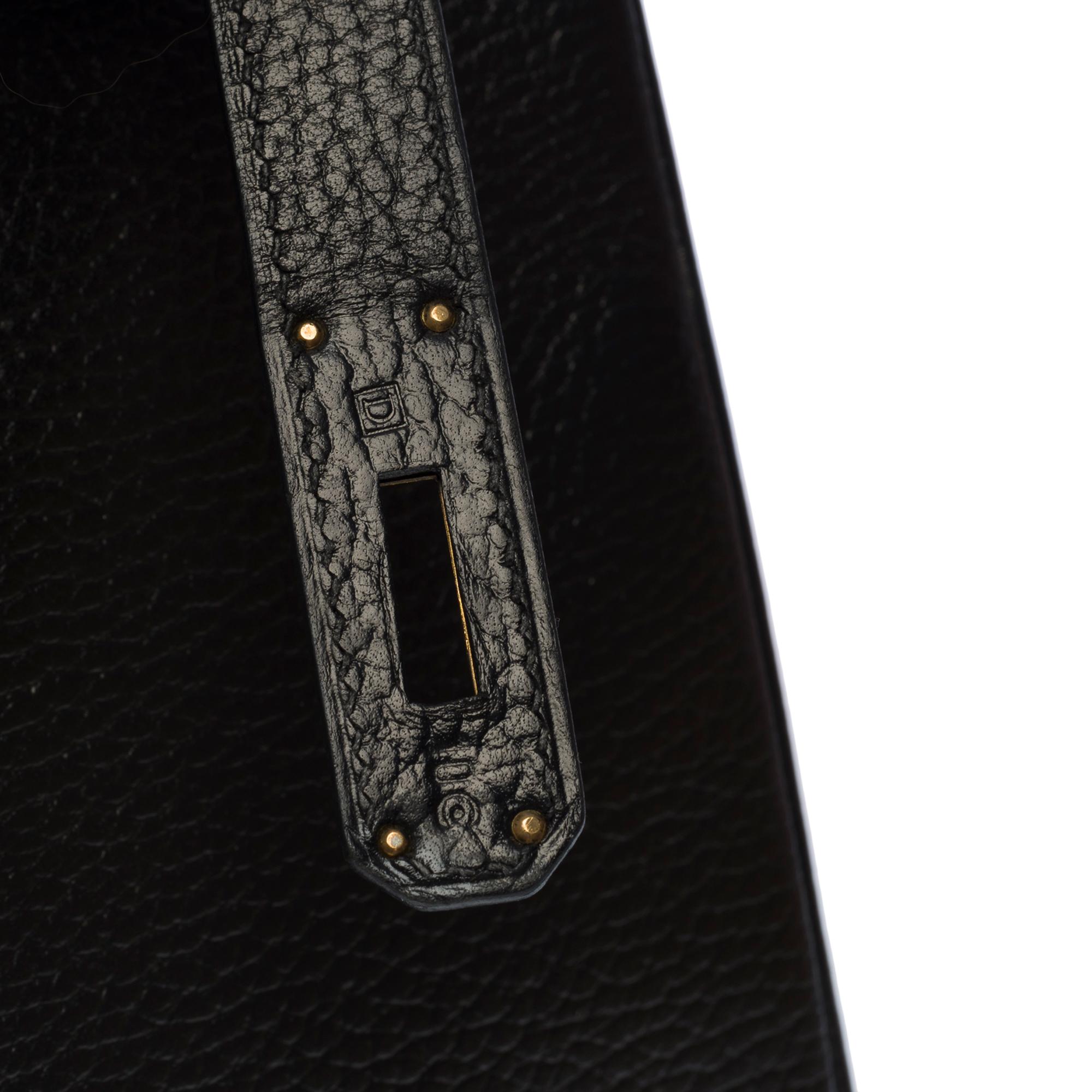 Amazing Hermès Birkin 35 handbag in black Togo leather, GHW 2