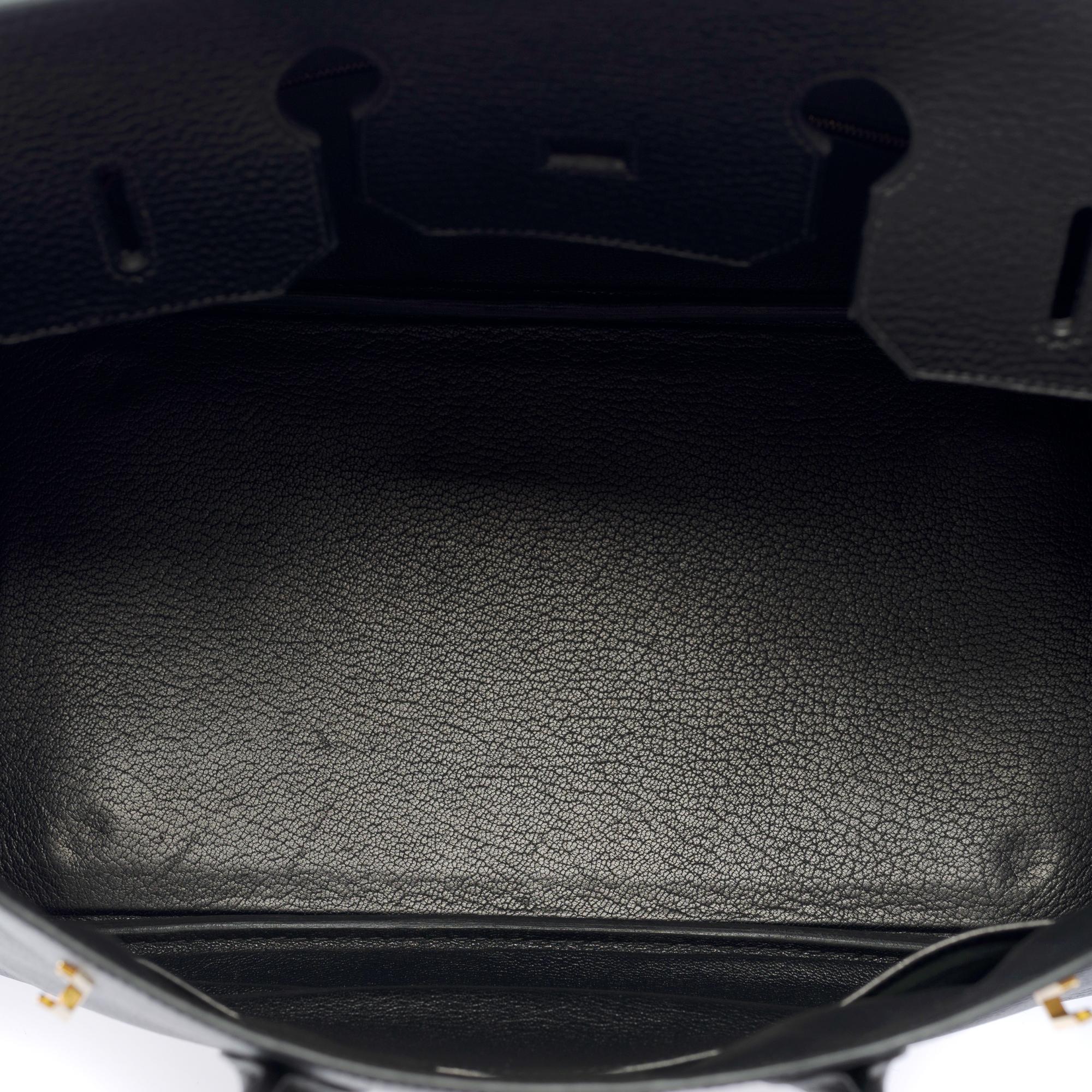 Amazing Hermès Birkin 35 handbag in black Togo leather, GHW 3