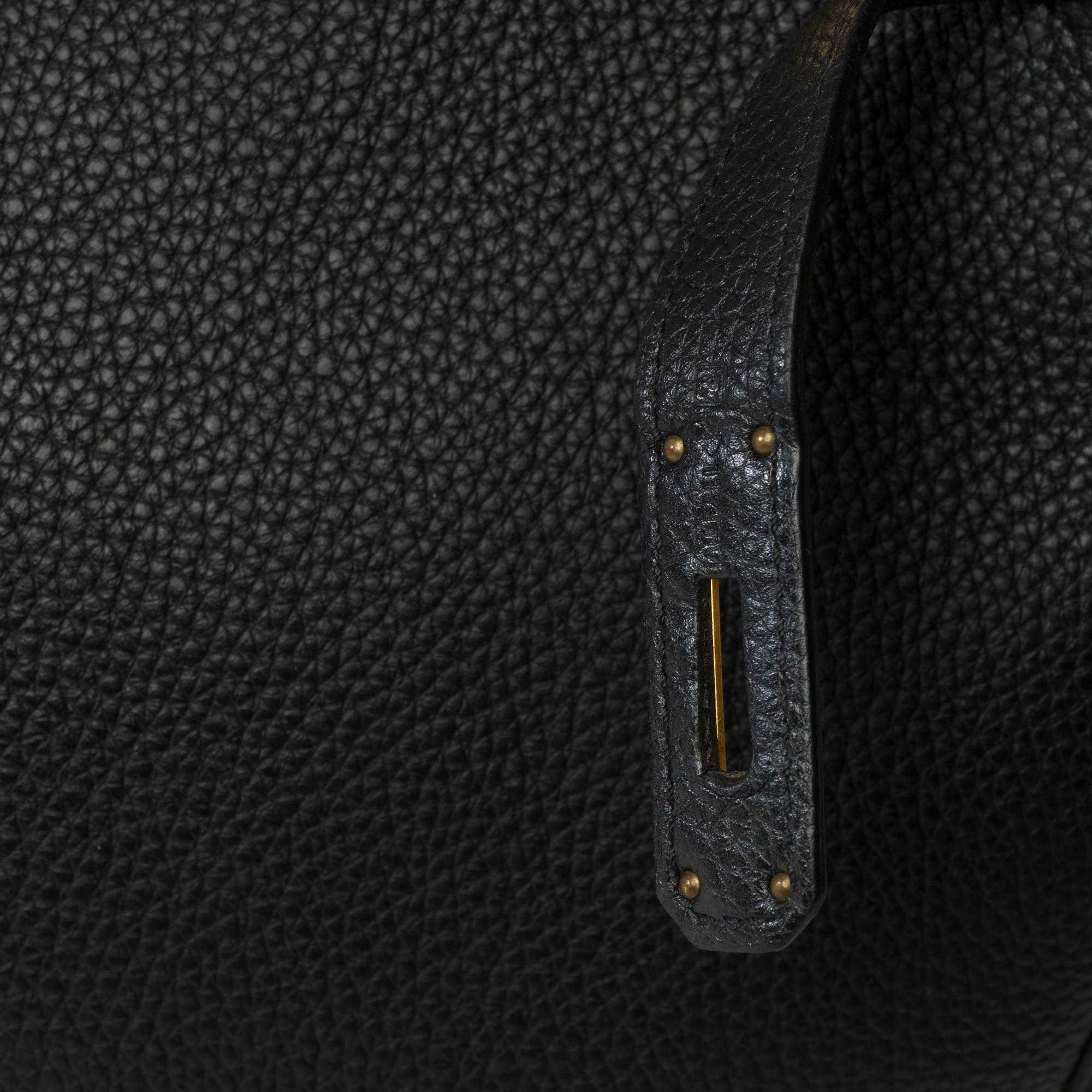 Amazing Hermès Birkin 35 handbag in black Togo leather, GHW 2