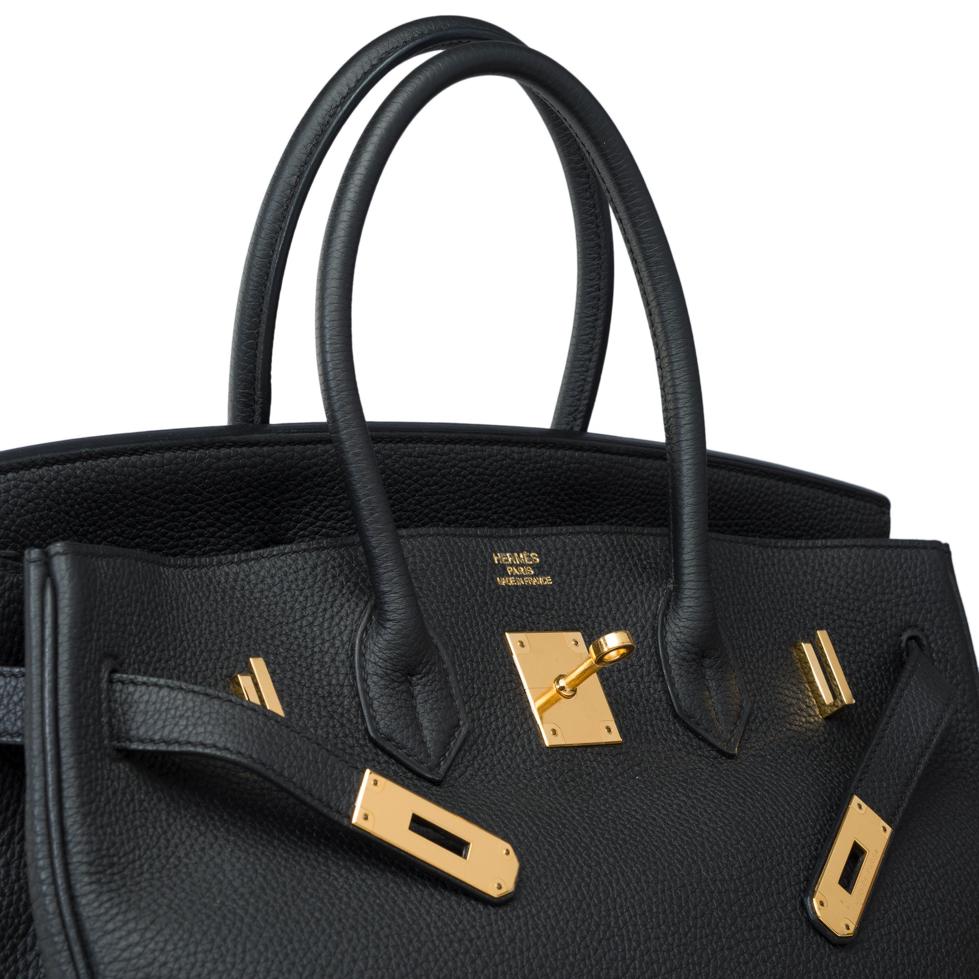 Amazing Hermès Birkin 35 handbag in black Togo leather, GHW 2