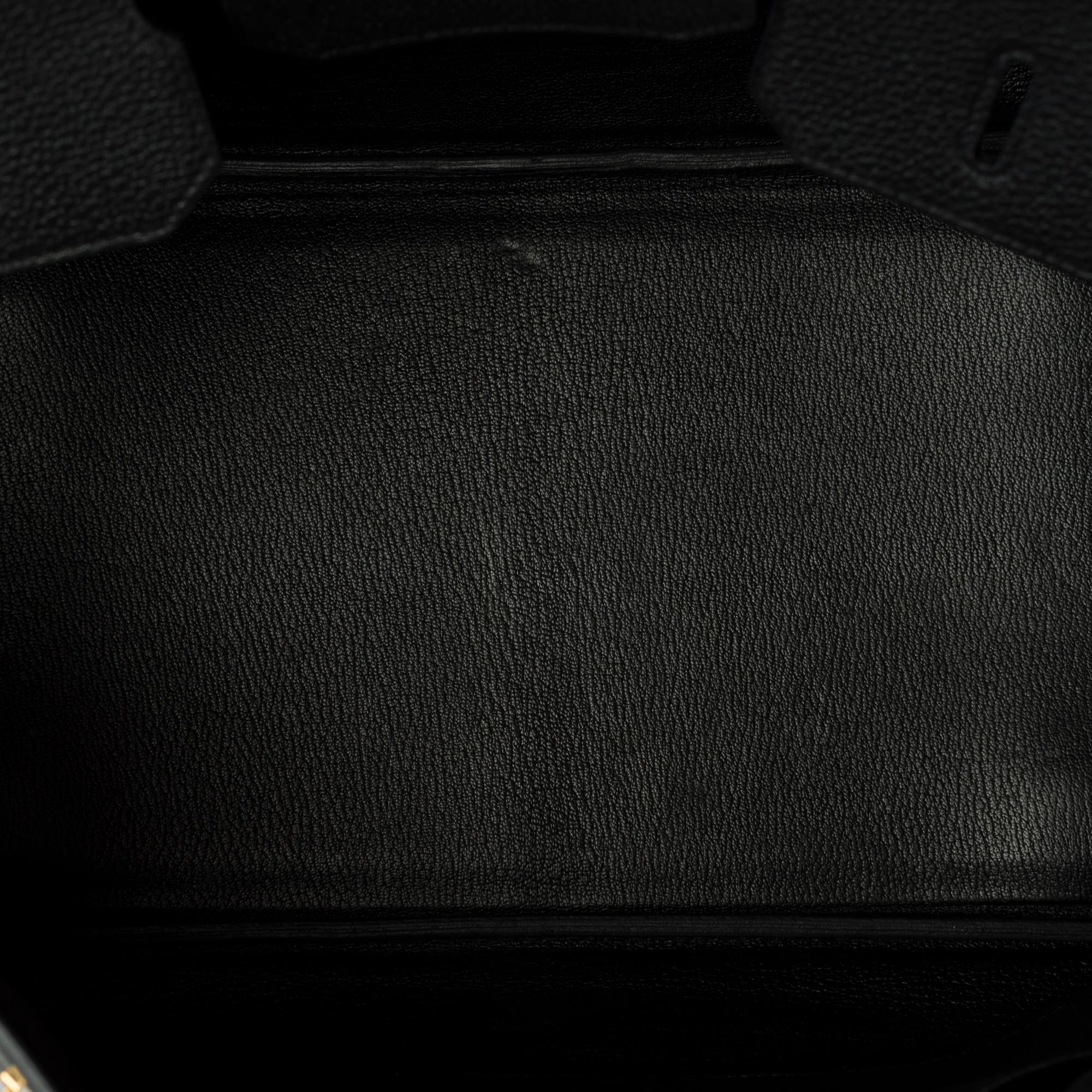 Amazing Hermès Birkin 35 handbag in black Togo leather, GHW 3