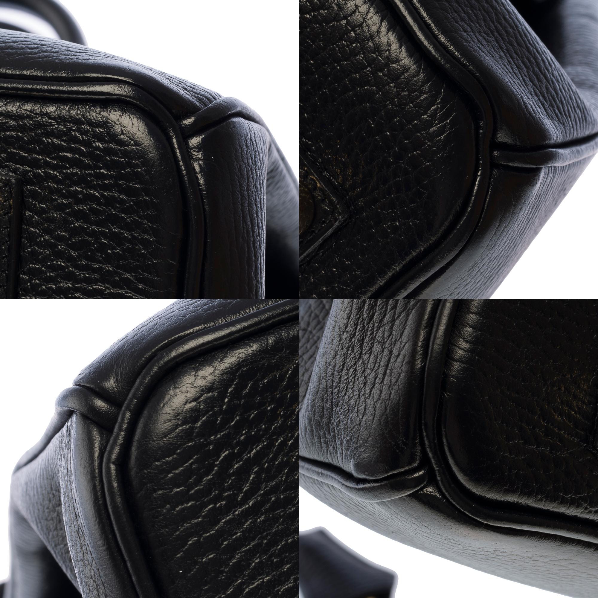 Amazing Hermès Birkin 35 handbag in black Togo leather, GHW 5