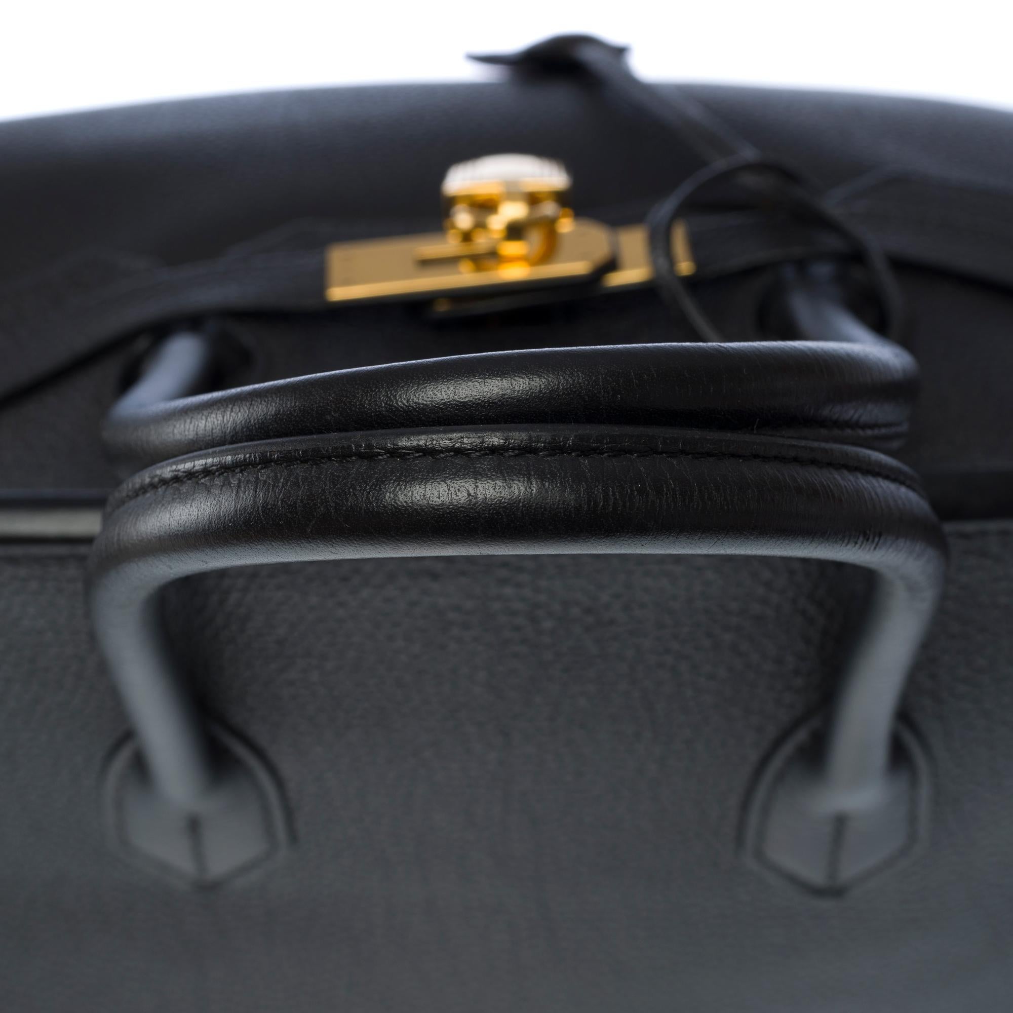 Amazing Hermès Birkin 35 handbag in black Togo leather, GHW 4