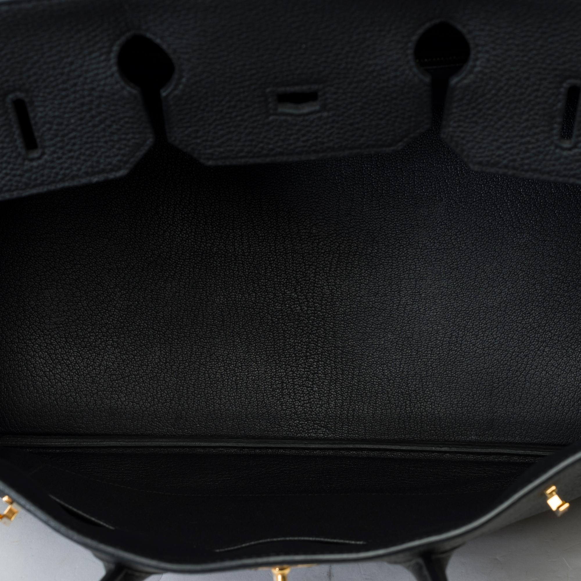 Amazing Hermès Birkin 35 handbag in black Togo leather, GHW 4