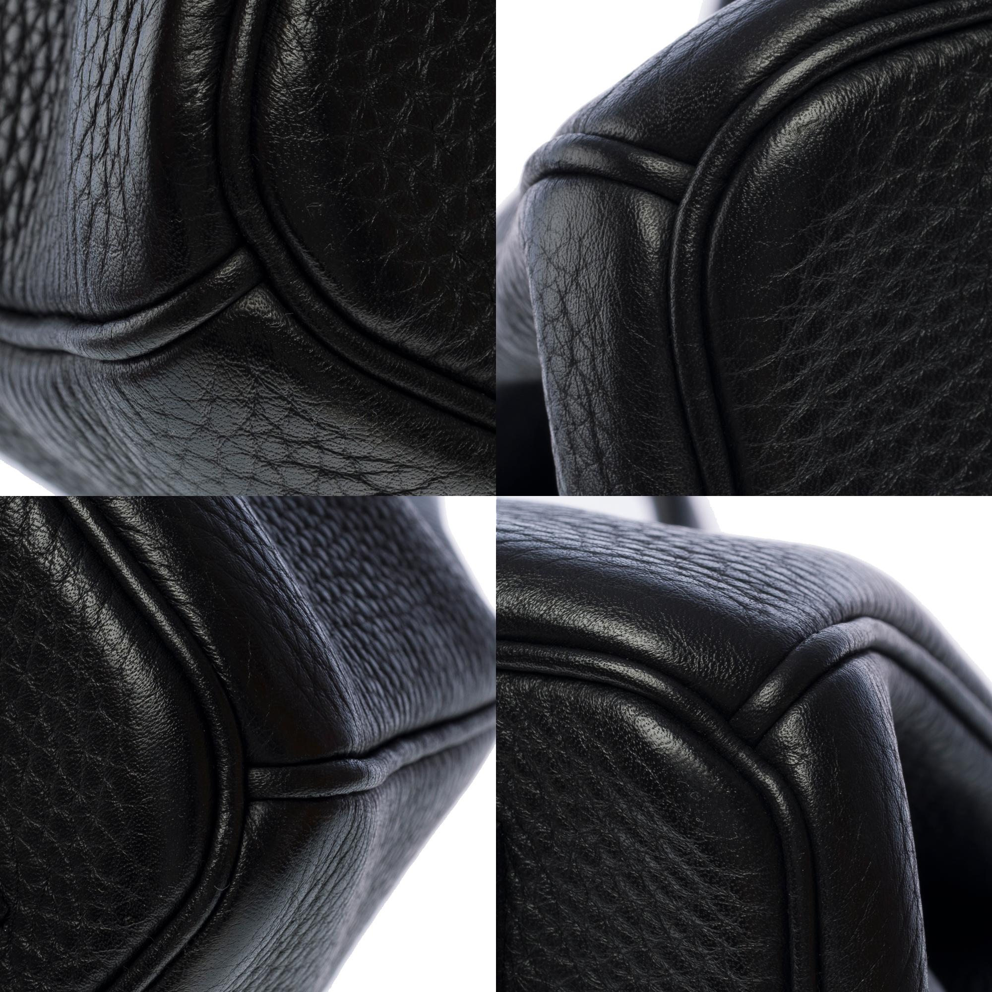 Amazing Hermès Birkin 35 handbag in black Togo leather, SHW 7