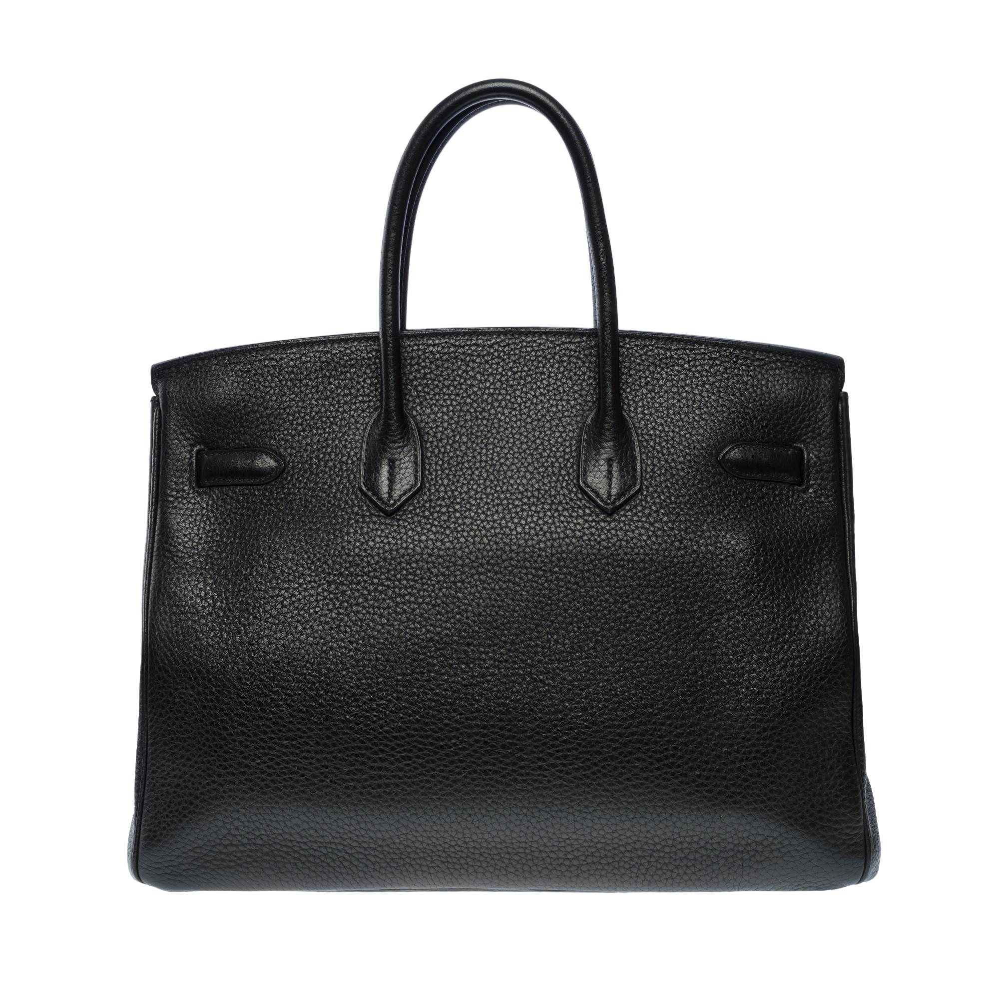 Superbe sac à main Hermès Birkin 35 en cuir Togo noir, SHW Bon état à Paris, IDF