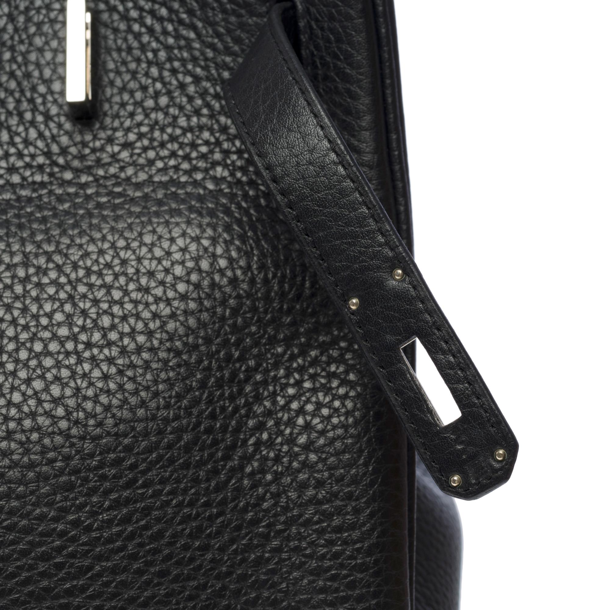 Superbe sac à main Hermès Birkin 35 en cuir Togo noir, SHW 3