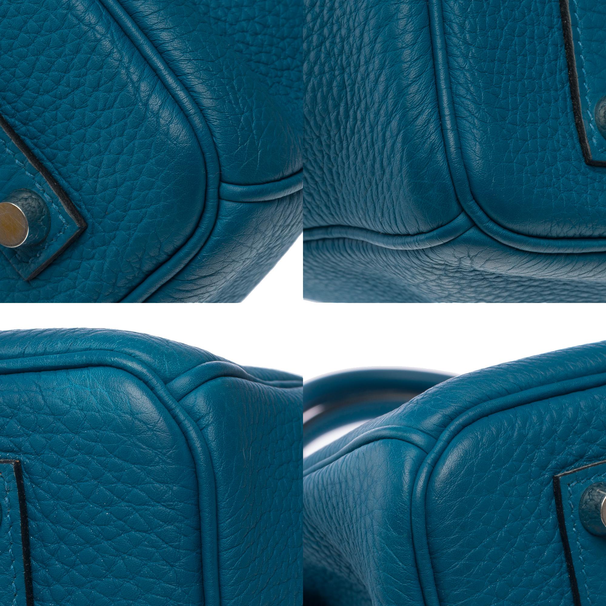 Amazing Hermes Birkin 35 handbag in Bleu Colvert Togo leather, SHW For Sale 8
