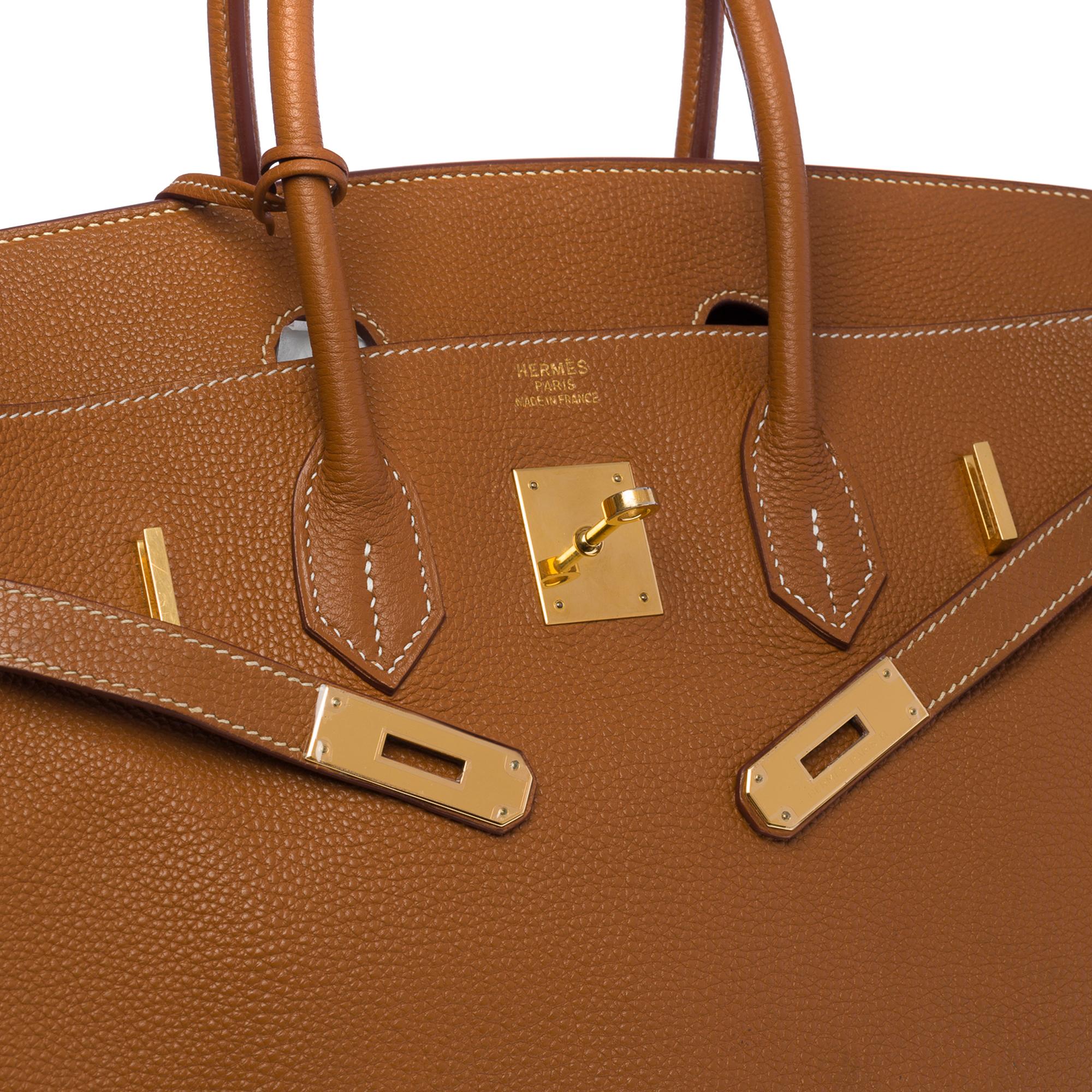 Amazing Hermès Birkin 35 handbag in Camel Togo leather, GHW In Good Condition In Paris, IDF