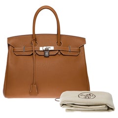 Erstaunliche Hermès Birkin 35 Handtasche in Camel Togo Leder, SHW