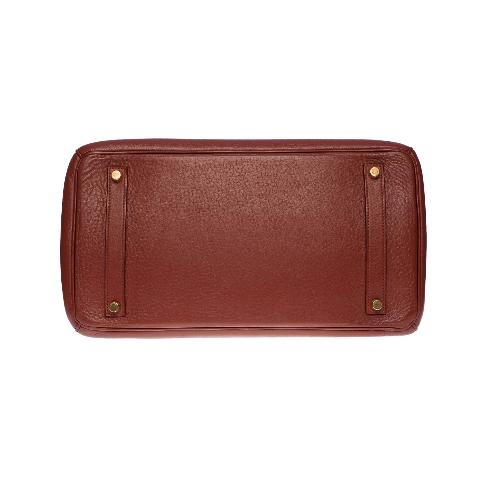 Amazing Hermès Birkin 35 handbag in Cognac Togo leather, GHW 2