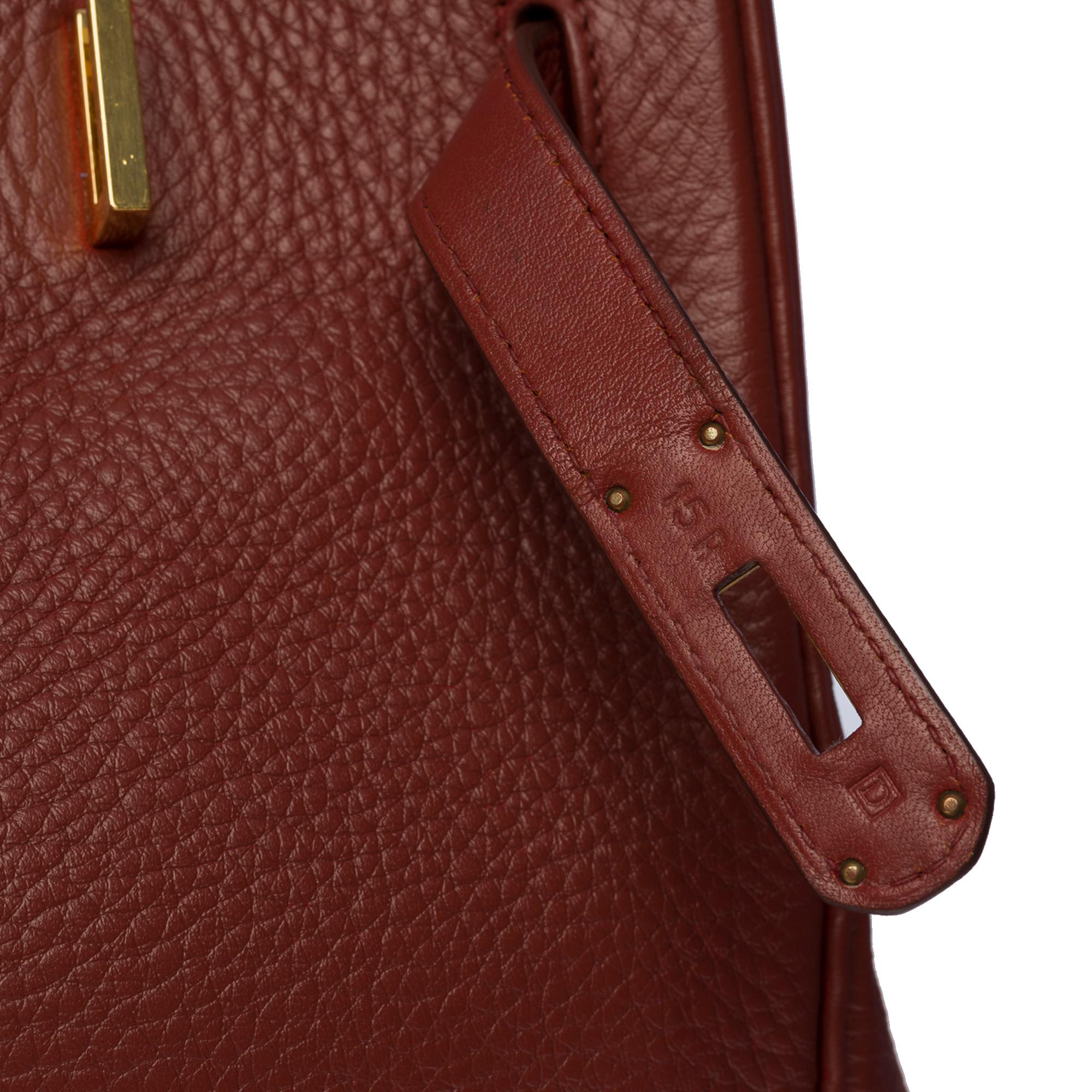 Amazing Hermès Birkin 35 handbag in Cognac Togo leather, GHW In Good Condition In Paris, IDF