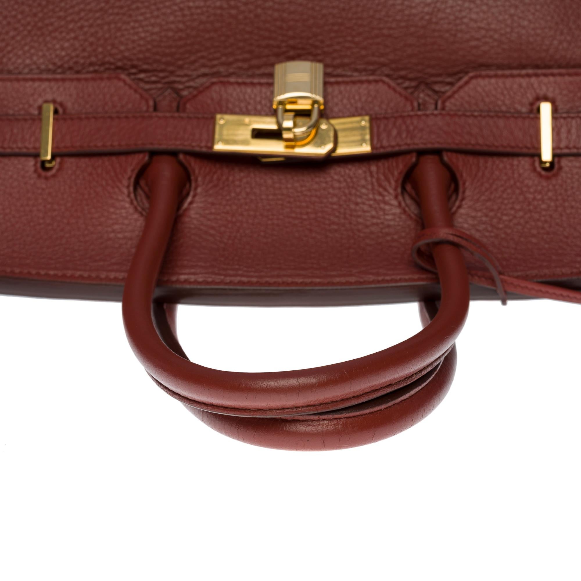 Amazing Hermès Birkin 35 handbag in Cognac Togo leather, GHW 1