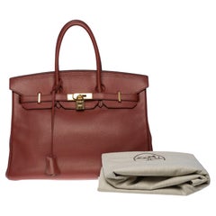 Amazing Hermès Birkin 35 handbag in Cognac Togo leather, GHW