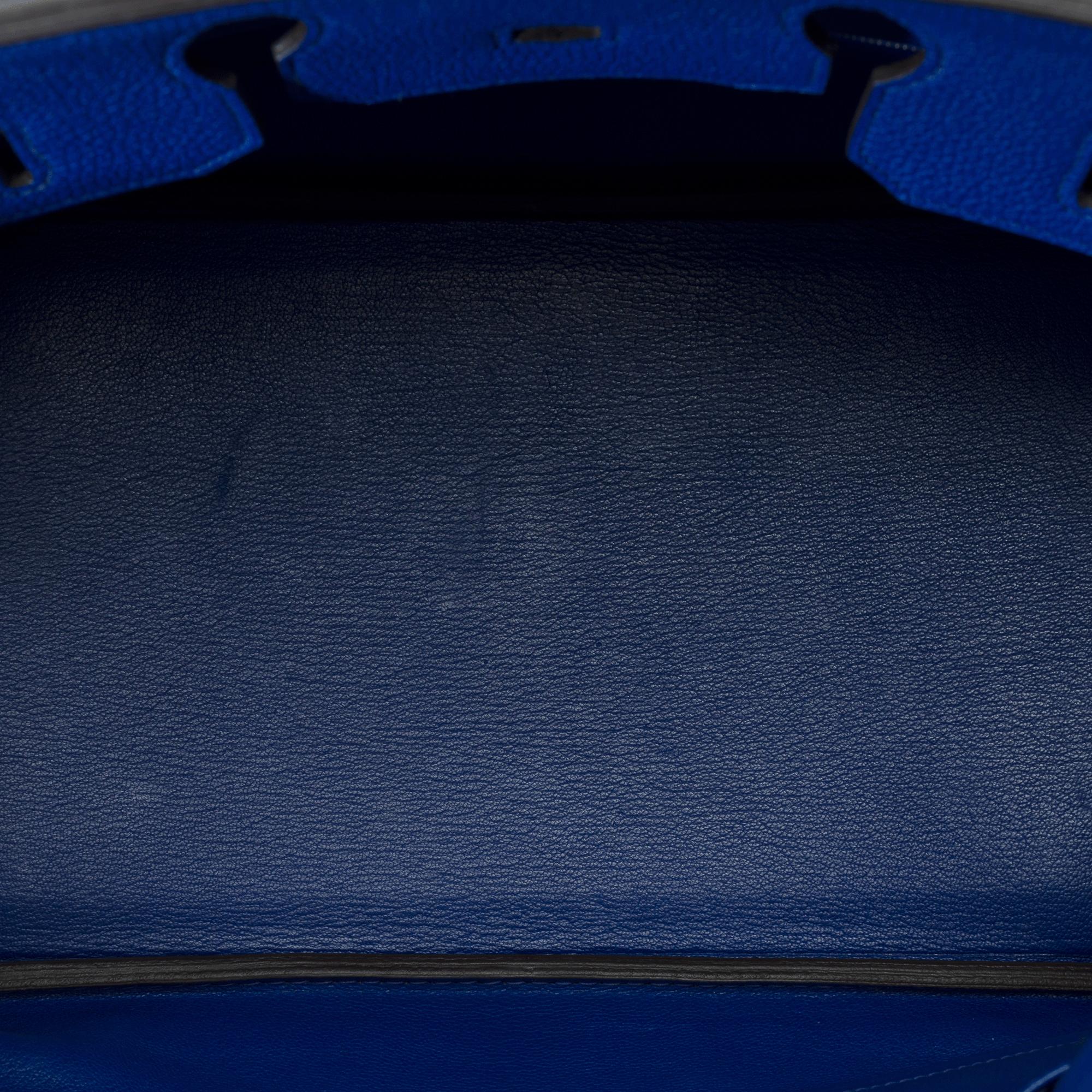 Amazing Hermès Birkin 35 handbag in Electric Blue Togo  leather, PHW For Sale 6