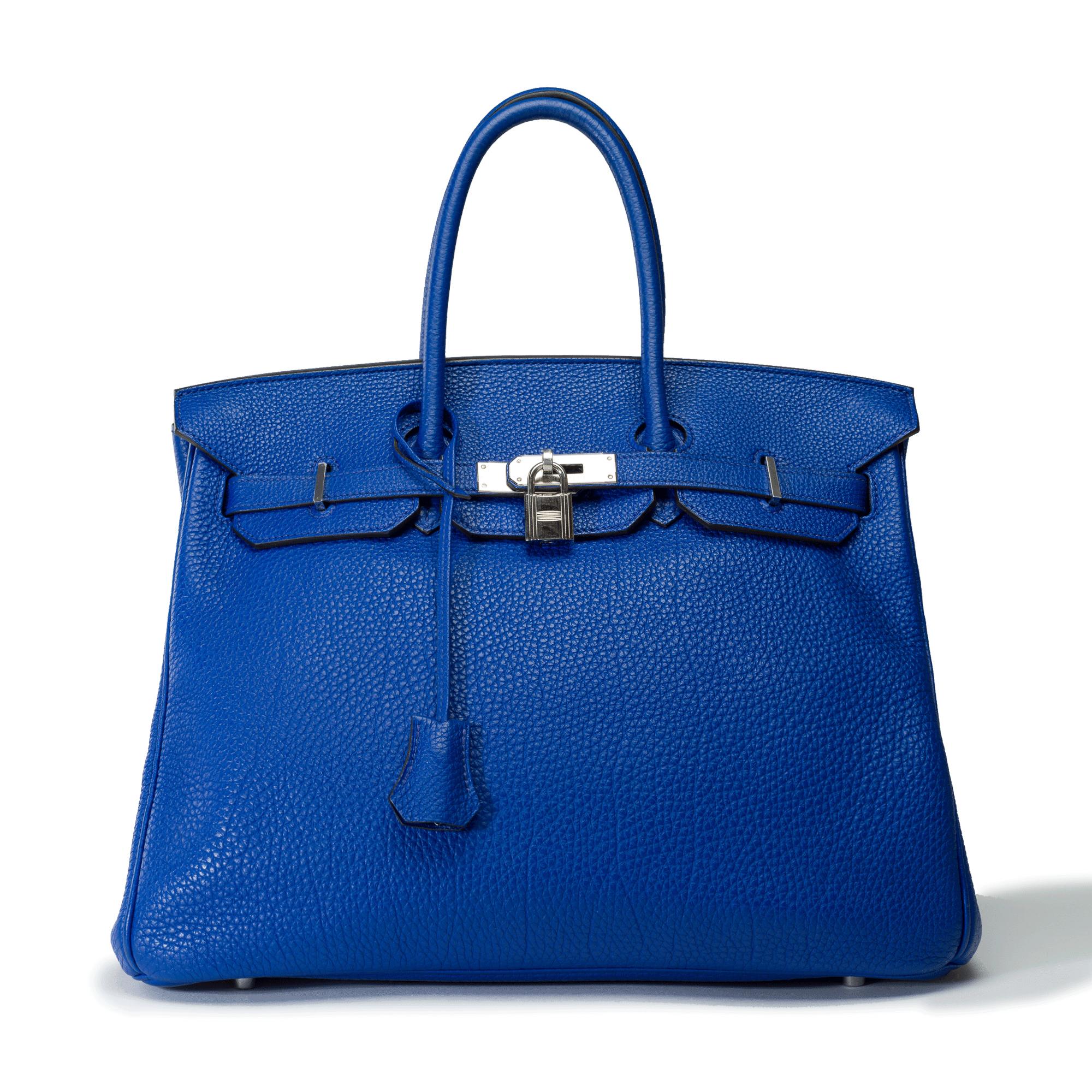 Amazing Hermès Birkin 35 handbag in Electric Blue Togo  leather, PHW In Excellent Condition For Sale In Paris, IDF