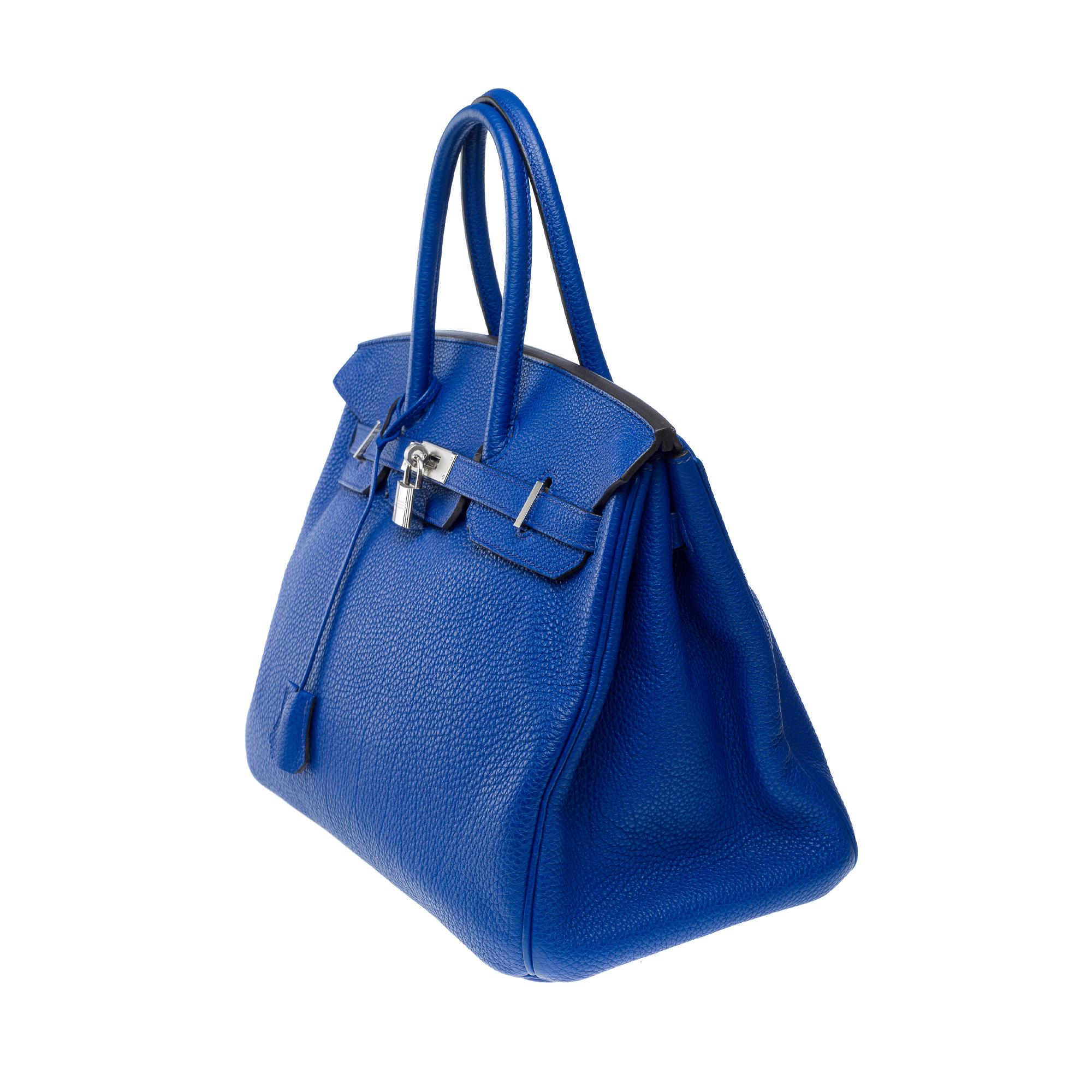 Amazing Hermès Birkin 35 handbag in Electric Blue Togo  leather, PHW For Sale 2