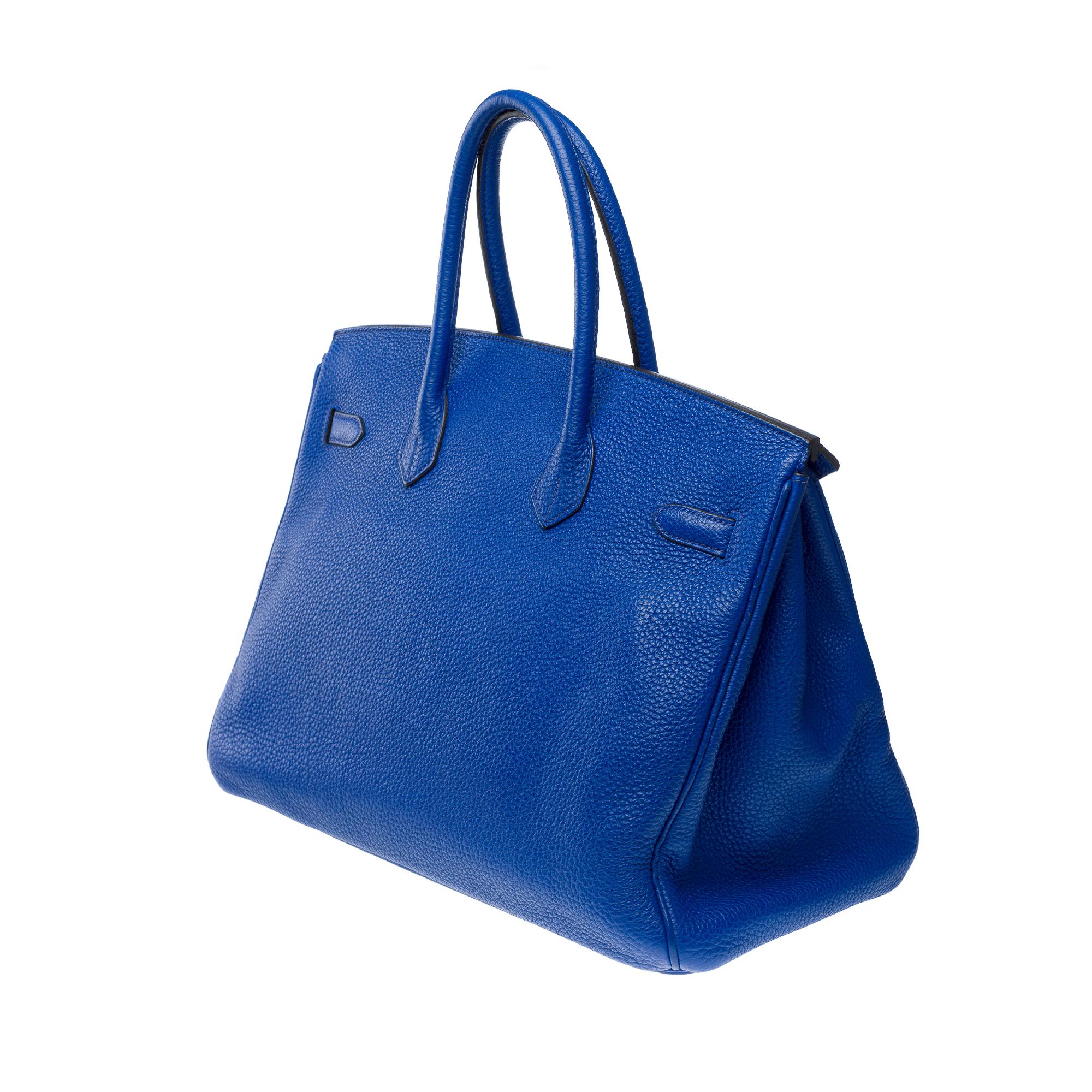 Amazing Hermès Birkin 35 handbag in Electric Blue Togo  leather, PHW For Sale 3