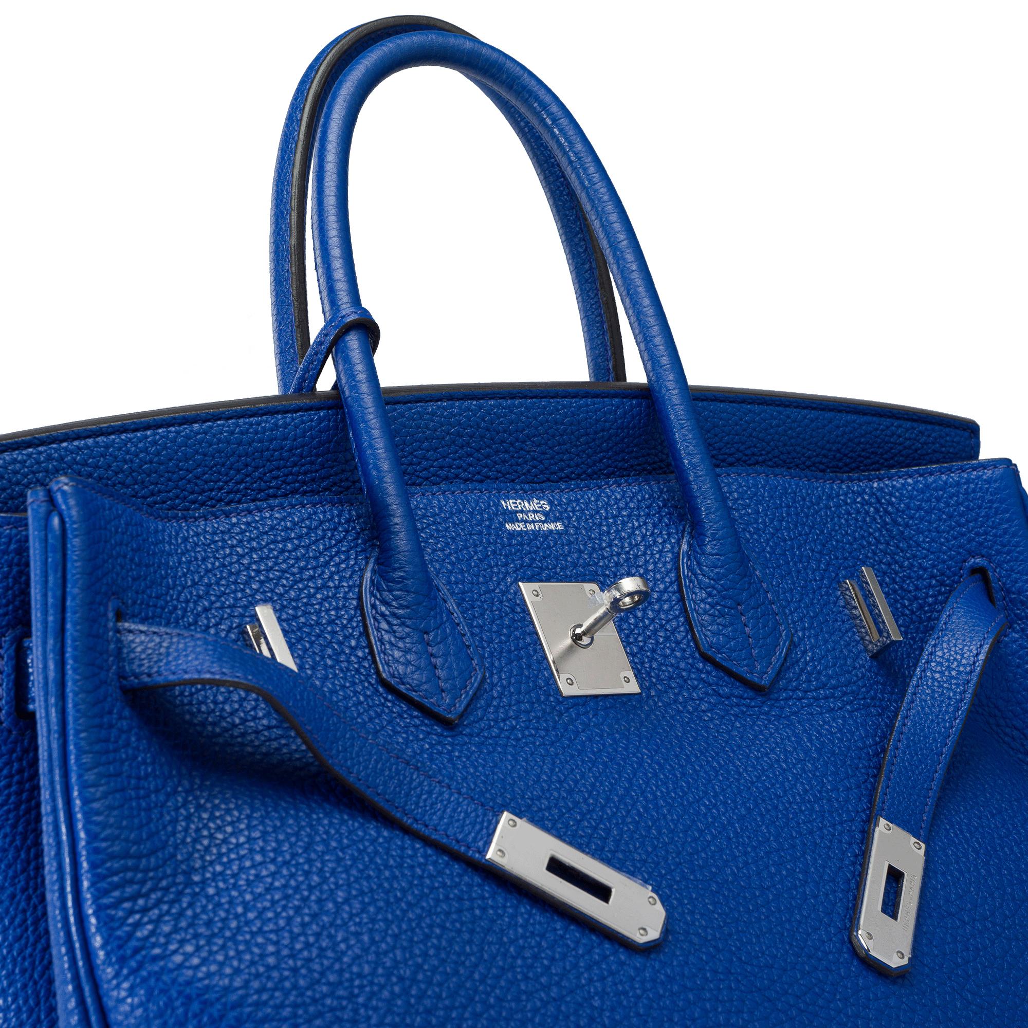 Amazing Hermès Birkin 35 handbag in Electric Blue Togo  leather, PHW For Sale 4