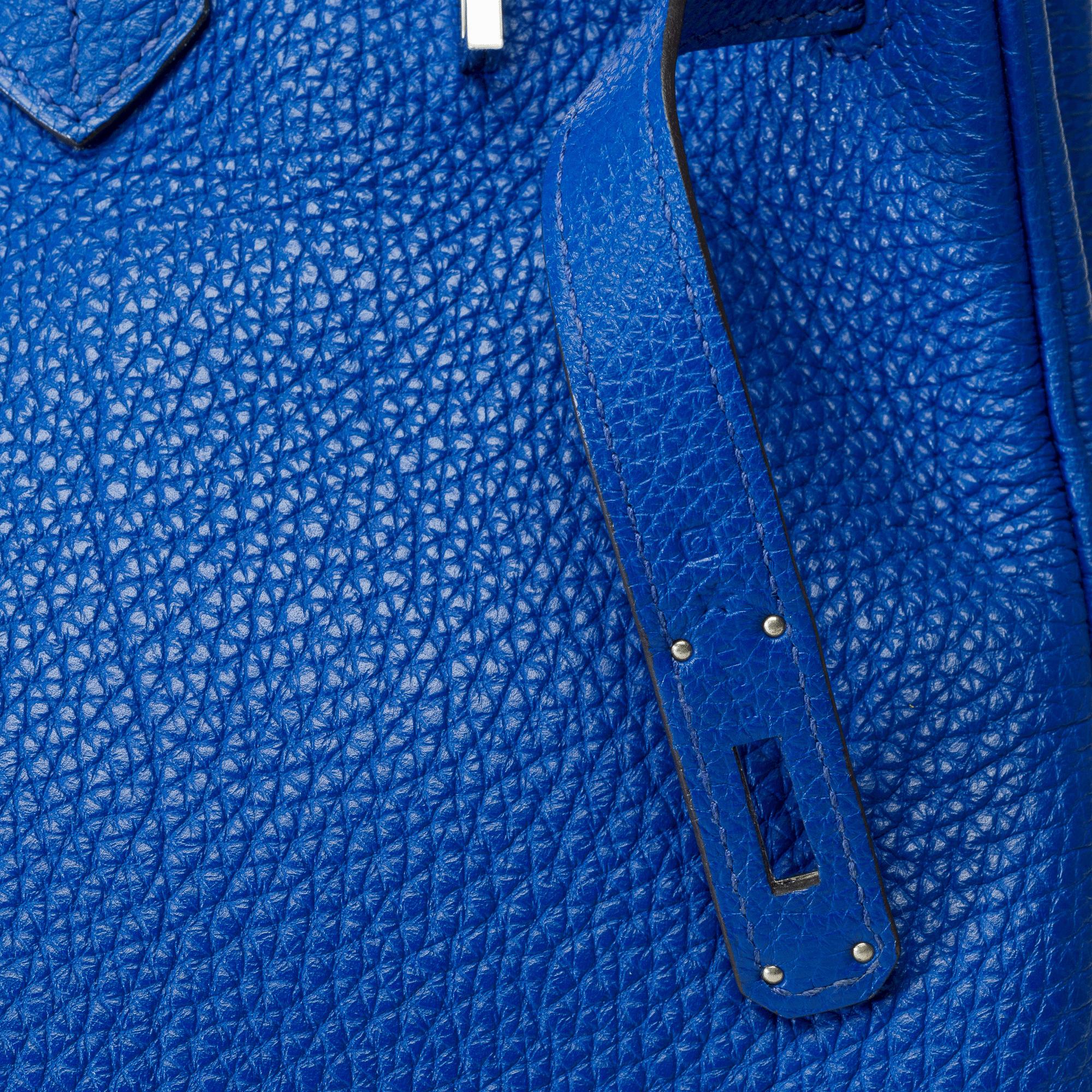 Amazing Hermès Birkin 35 handbag in Electric Blue Togo  leather, PHW For Sale 5