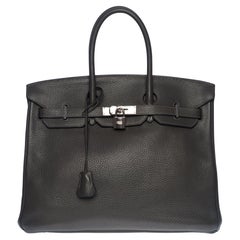 Amazing Hermès Birkin 35 handbag in Etain Togo leather, SHW