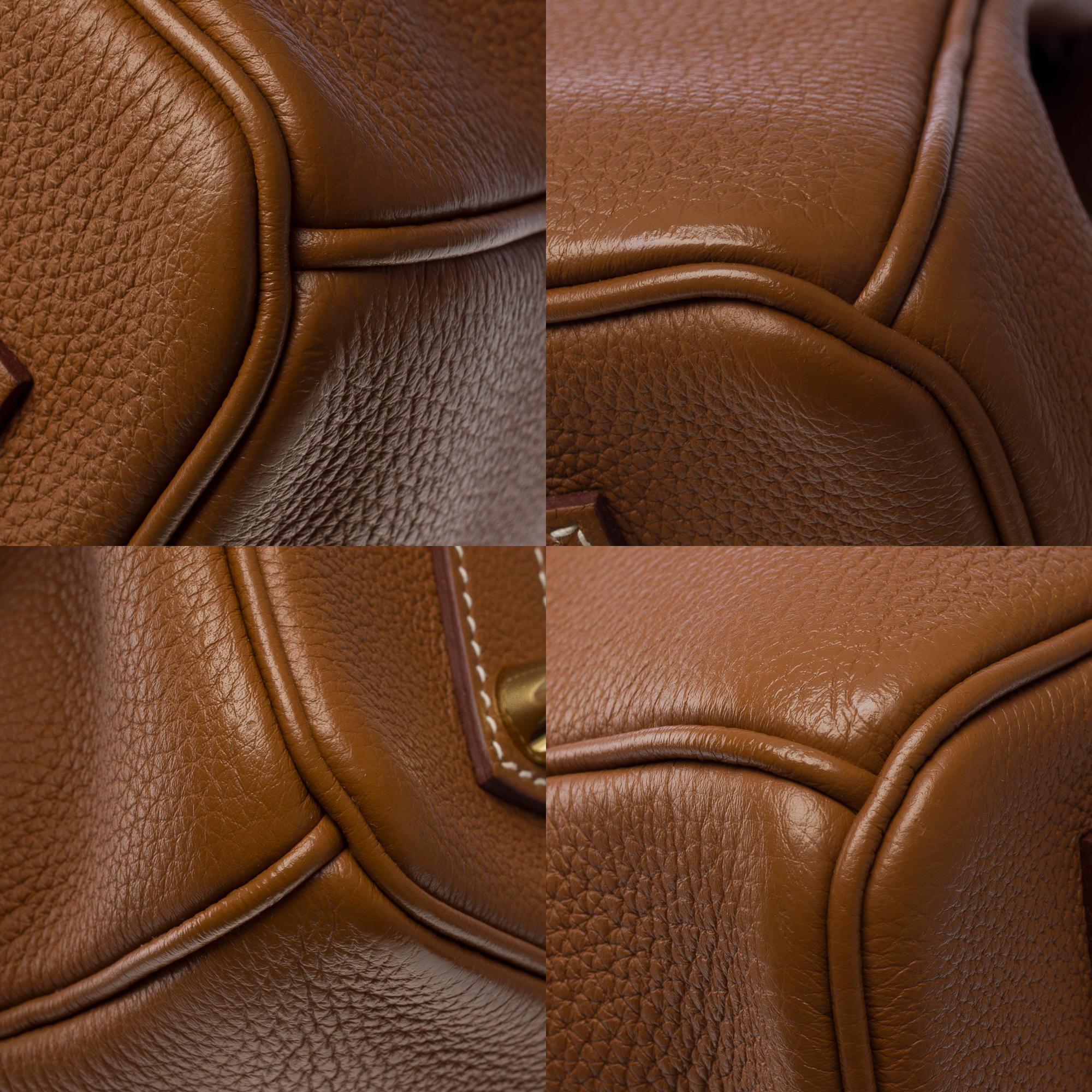 Amazing Hermès Birkin 35 handbag in Gold (Fauve) Togo Calf leather, GHW For Sale 7
