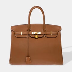 Amazing Hermès Birkin 35 handbag in Gold (Fauve) Togo Calf leather, GHW