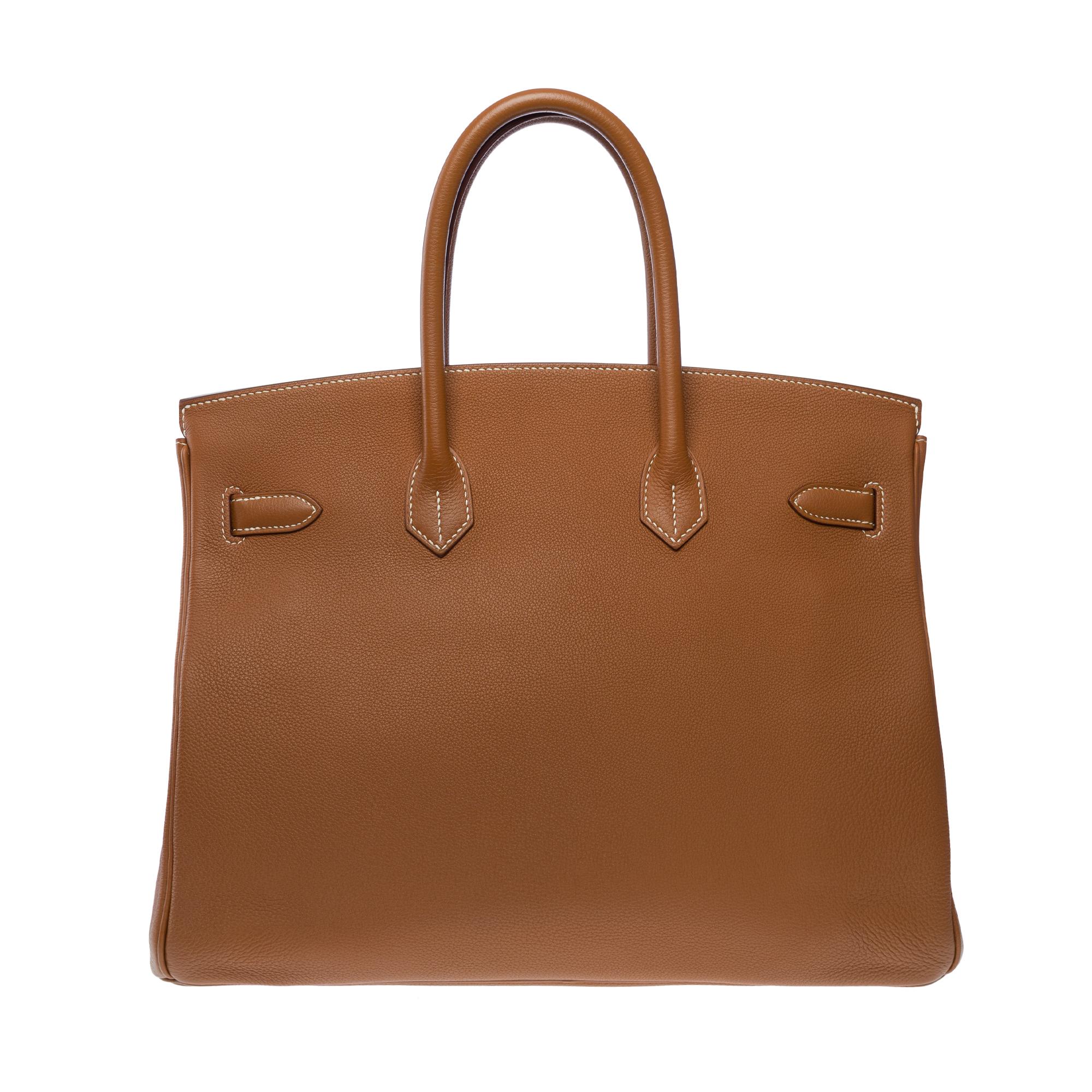 Amazing Hermès Birkin 35 handbag in Gold (Fauve) Togo Calf leather, GHW In Excellent Condition For Sale In Paris, IDF