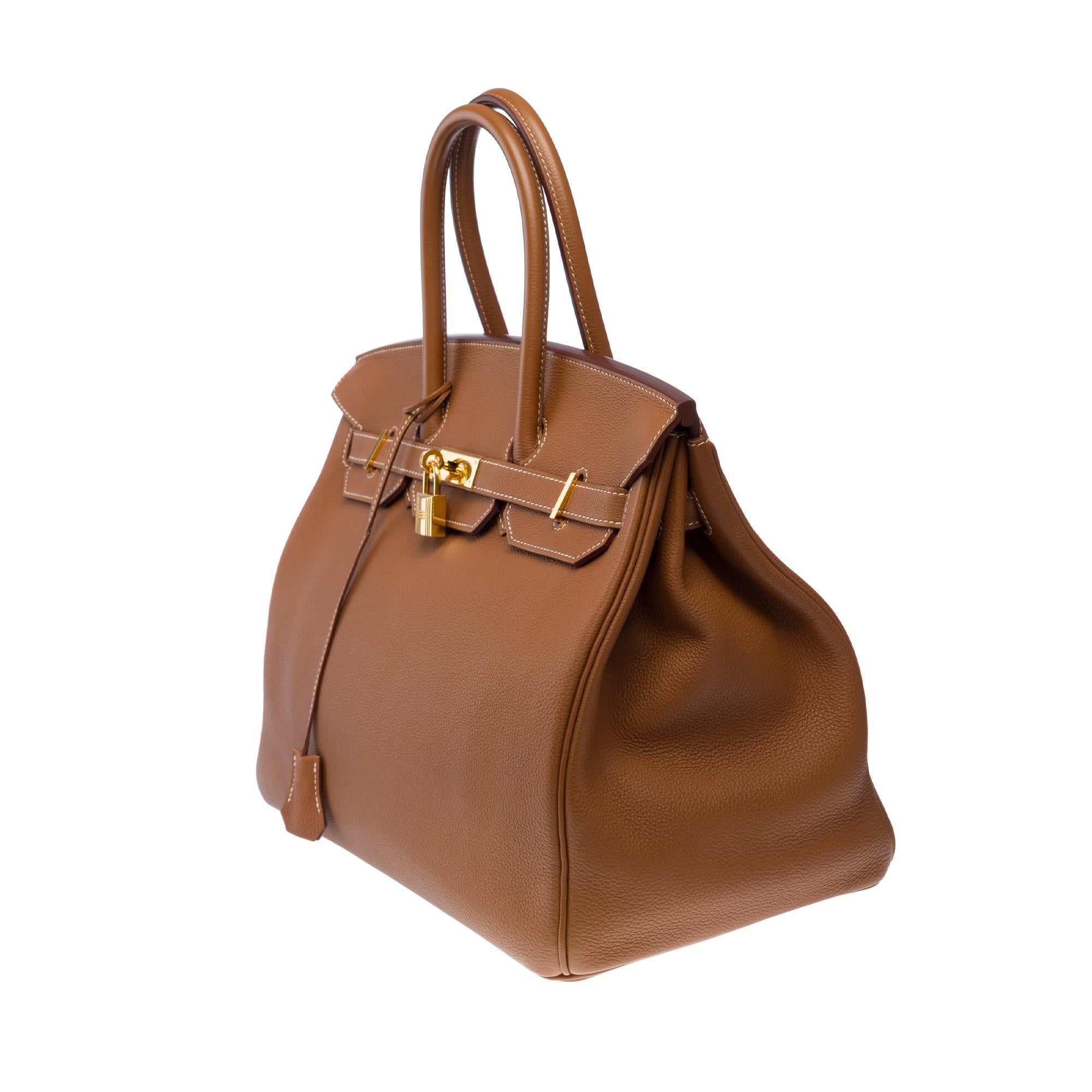 Women's or Men's Amazing Hermès Birkin 35 handbag in Gold (Fauve) Togo Calf leather, GHW For Sale