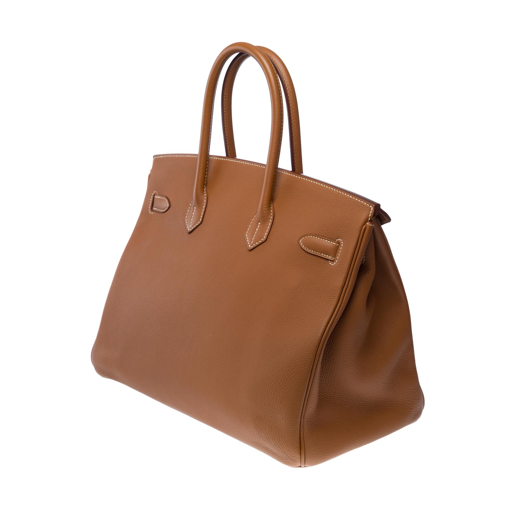 Amazing Hermès Birkin 35 handbag in Gold (Fauve) Togo Calf leather, GHW For Sale 1