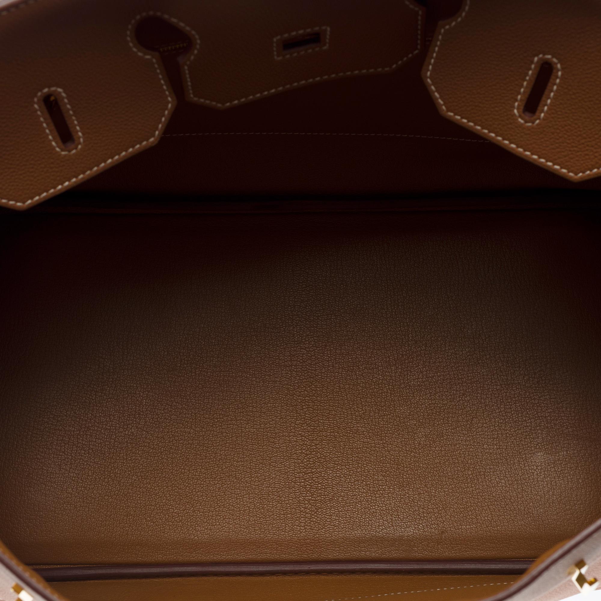 Amazing Hermès Birkin 35 handbag in Gold (Fauve) Togo Calf leather, GHW For Sale 4