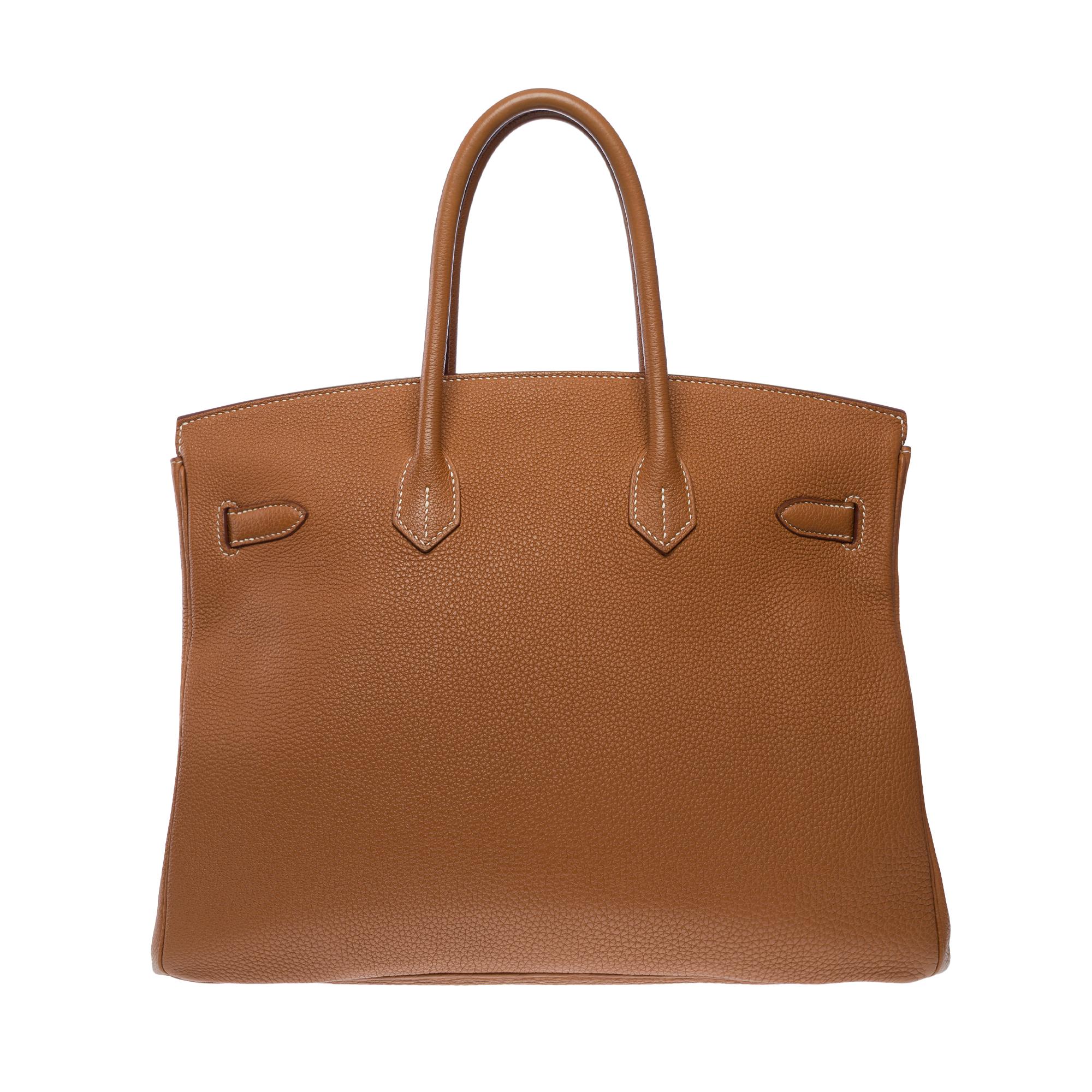 Women's or Men's Amazing Hermès Birkin 35 handbag in Gold (Fauve) Togo Calf leather, PHW